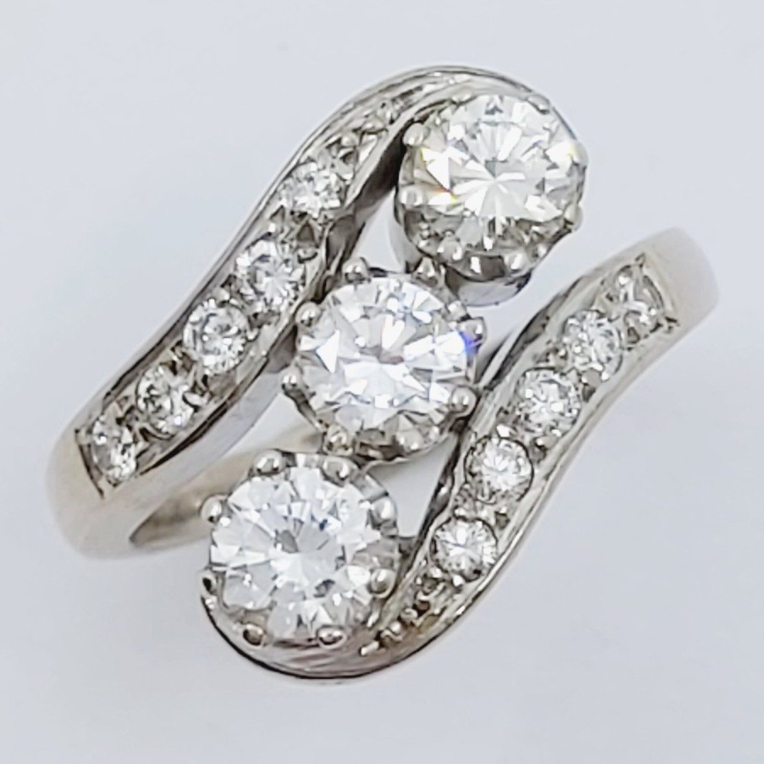 Ring 750/- mit Brillanten, Größe: 46,5,  6,30g