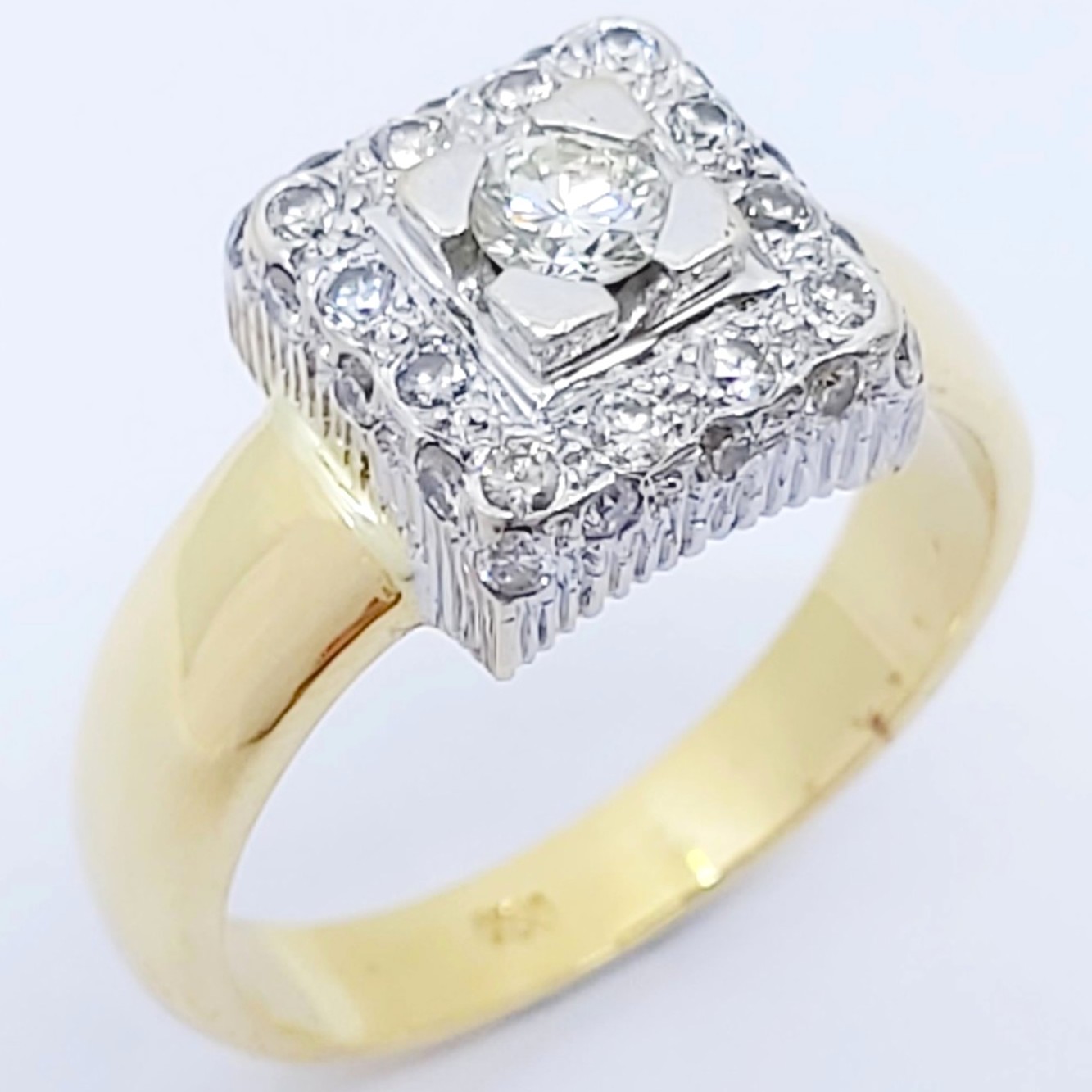 Ring 750/- mit Briilanten, Größe: 58, 8,66g