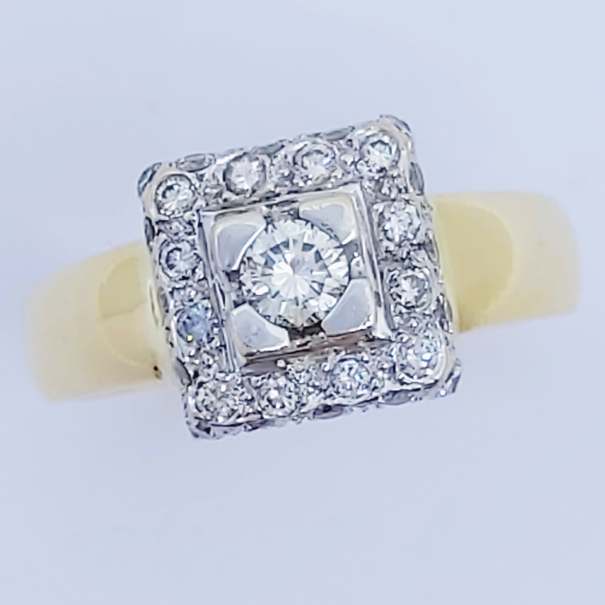 Ring 750/- mit Briilanten, Größe: 58, 8,66g