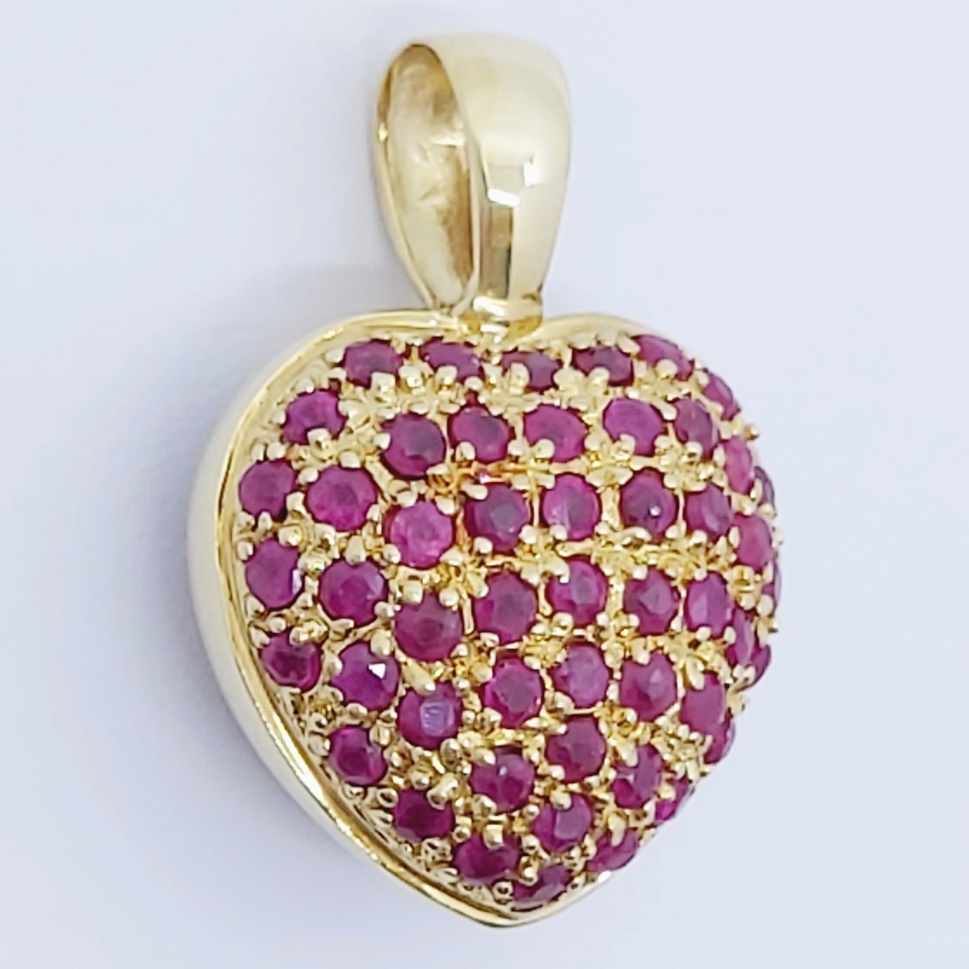 Anhänger 750/- "Herz" mit Diamanten und Rubine, 5,60g