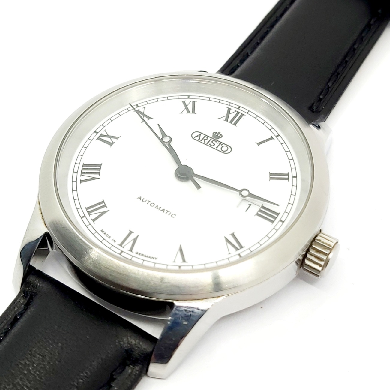 1 Armbanduhr Aristo, Automatic, Edelstahl, Lederband