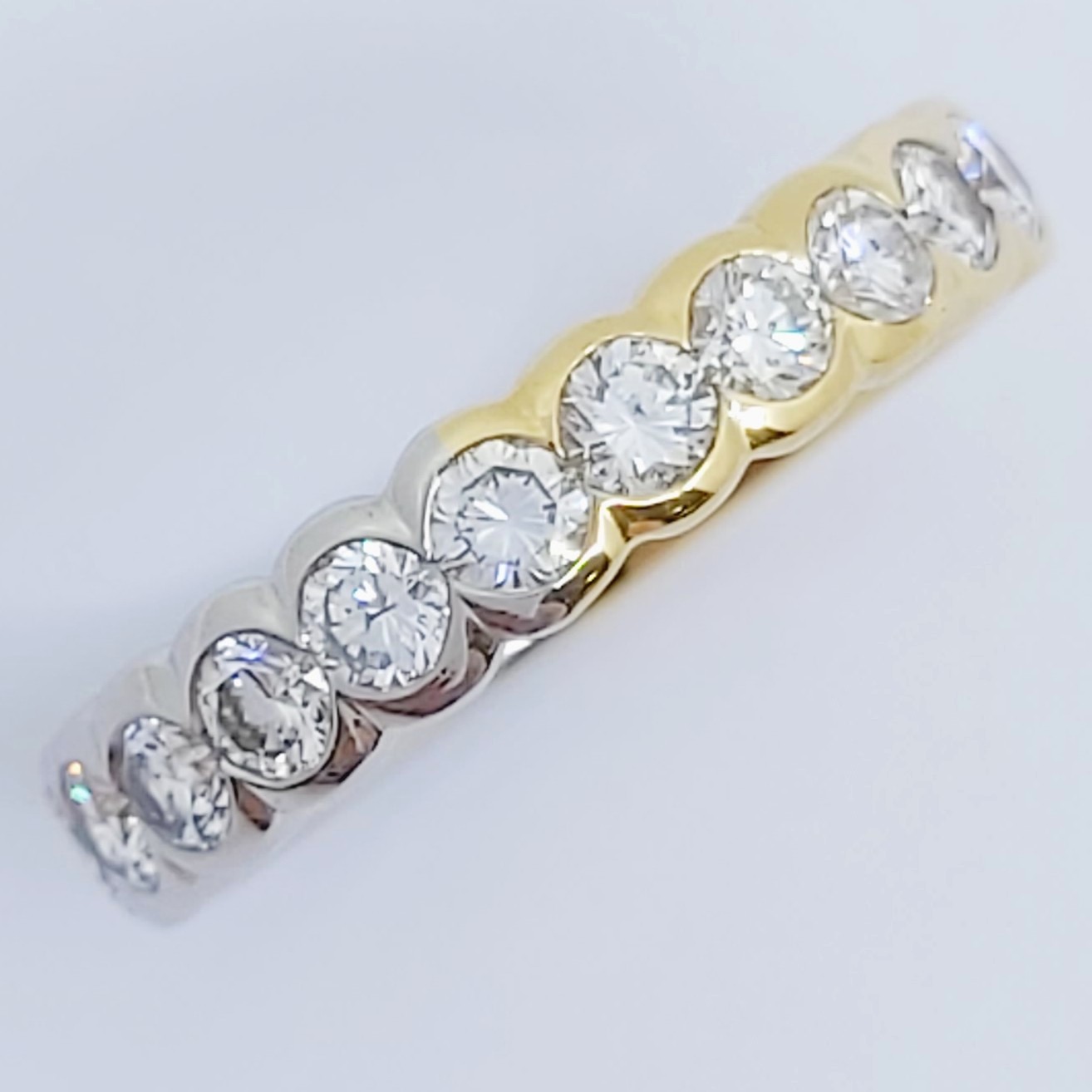 Ring 750/-, 950/- Platin mit Brillanten, Größe: 56, 7,6g