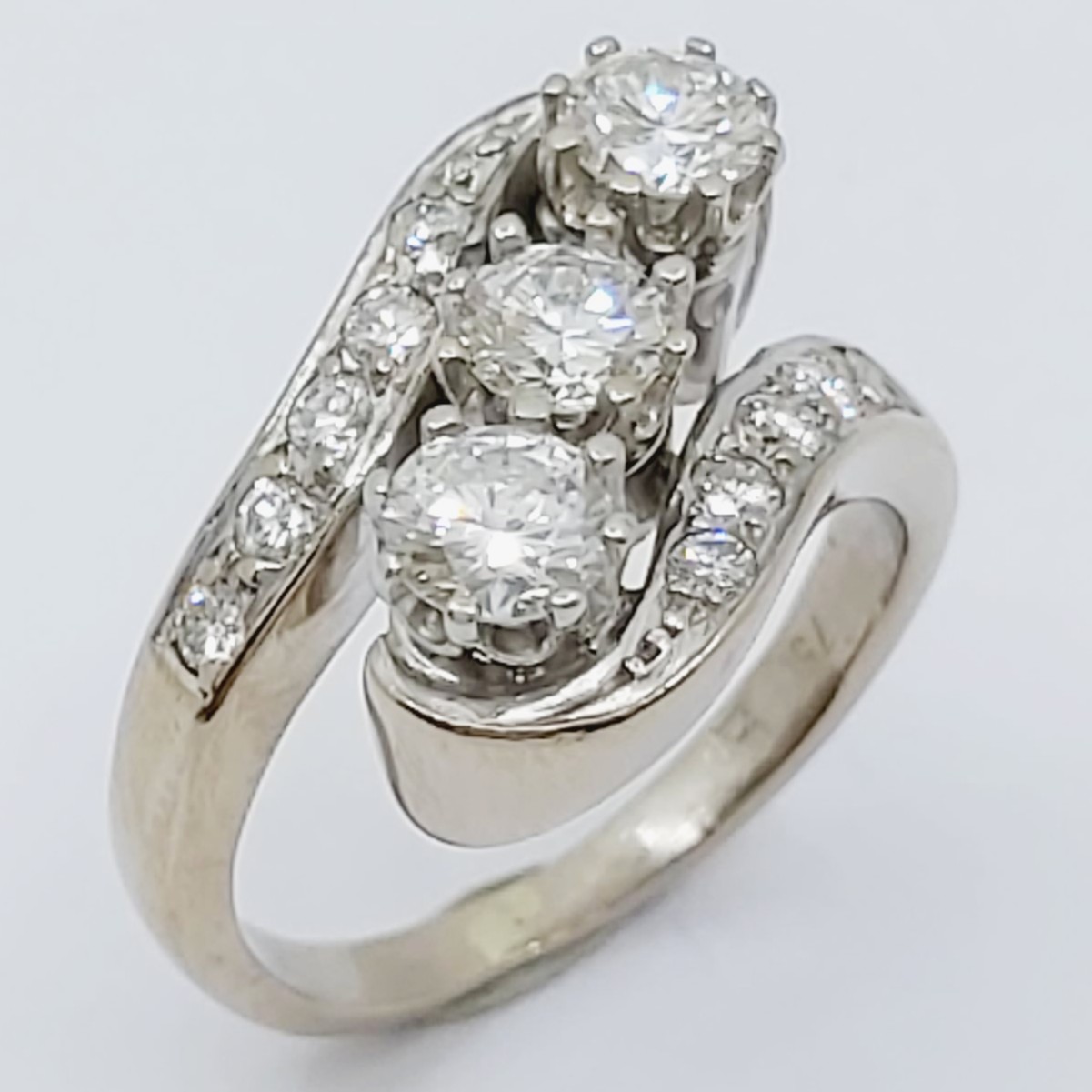 Ring 750/- mit Brillanten, Größe: 46,5,  6,30g