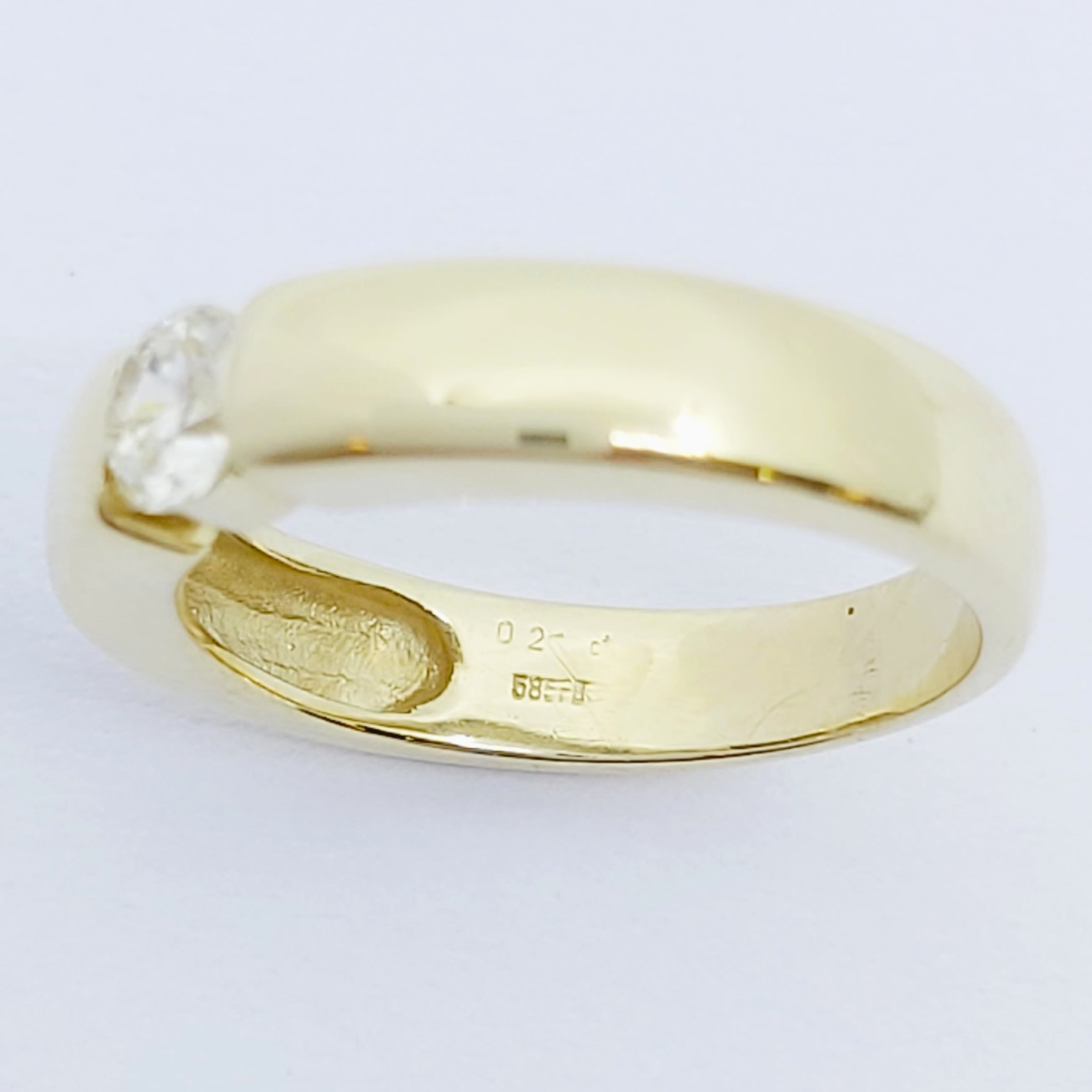 Ring 585/- mit einem Brillant, Größe: 49, 3,350g