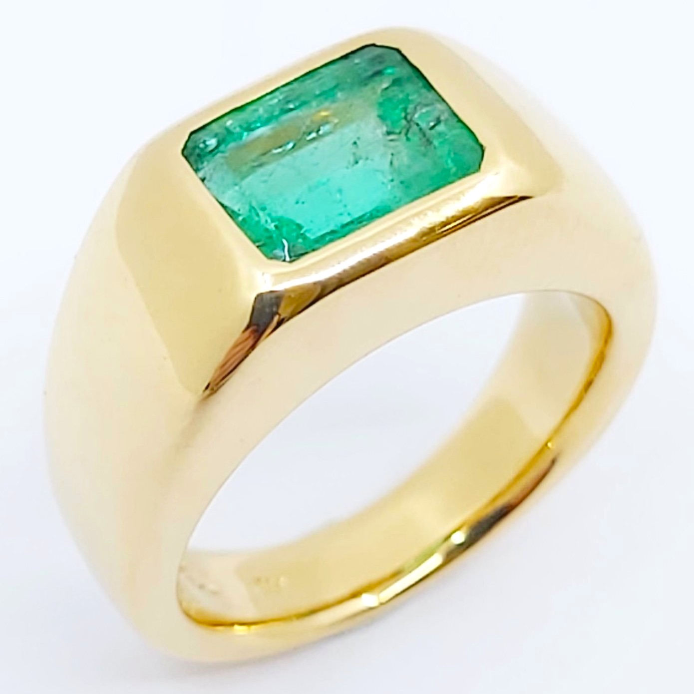 Ring 750/- mit einem Smaragd, Größe: 50, 14,72g