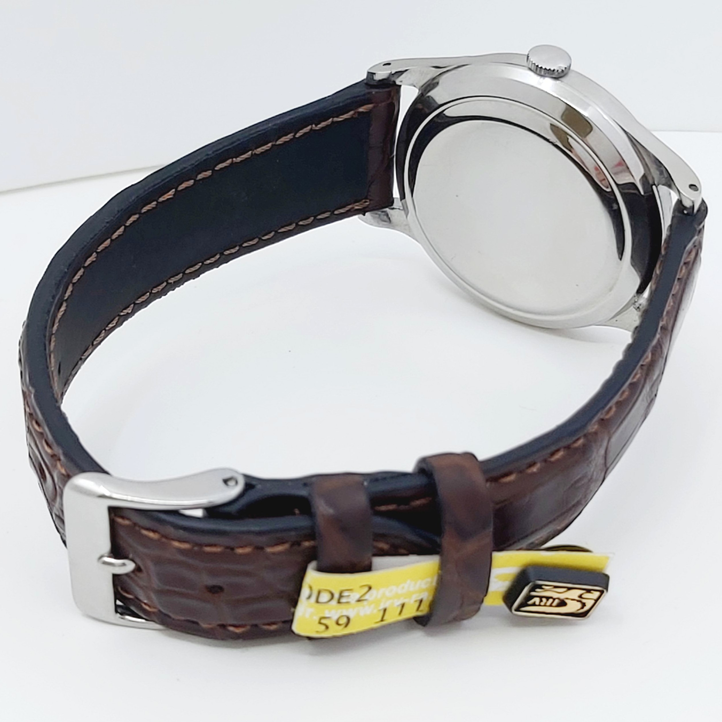 Herrenuhr Stahl IWC, Handaufzug, Lederband neu