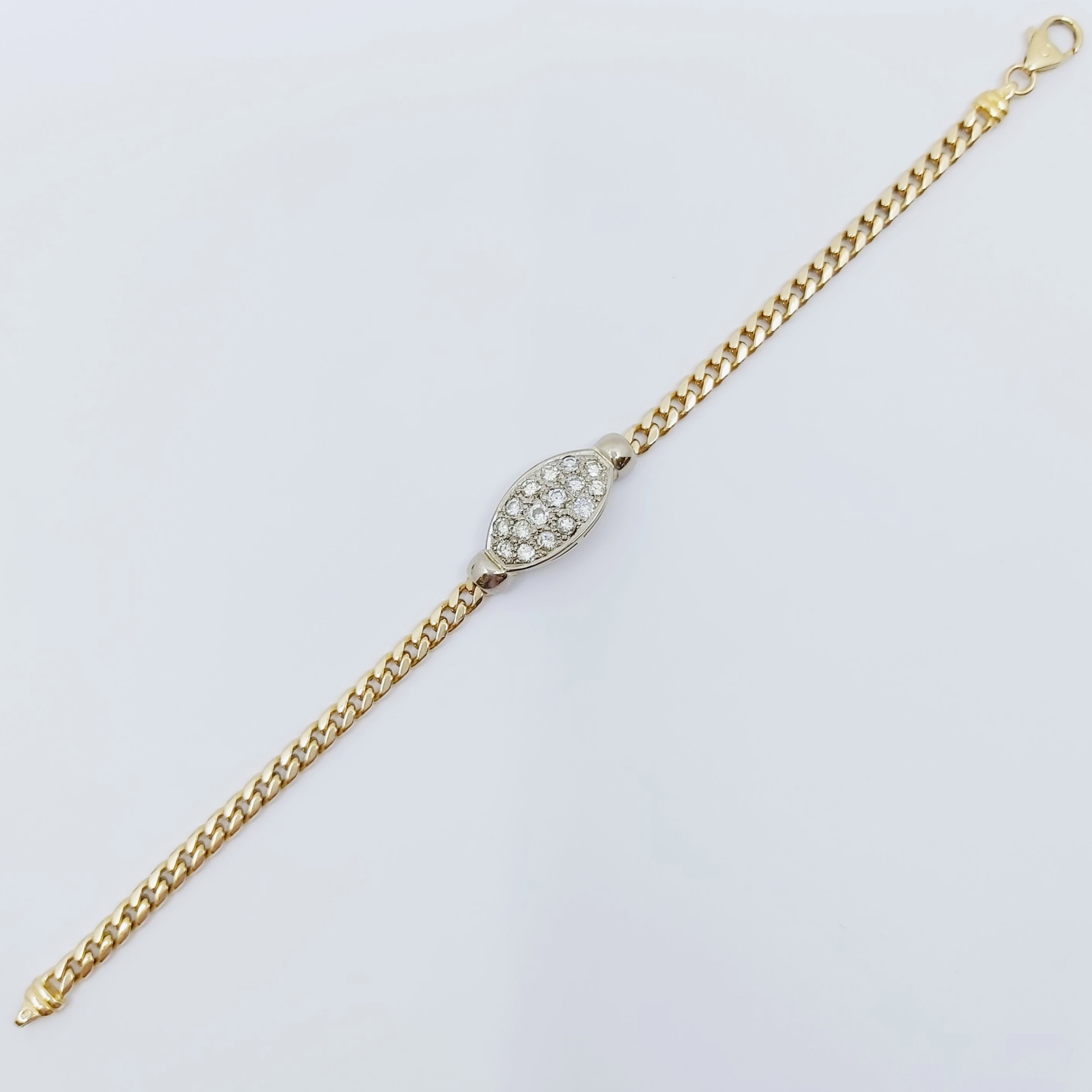 Armband 585/- mit Brillanten, Länge: 20,5 cm, 17,59g