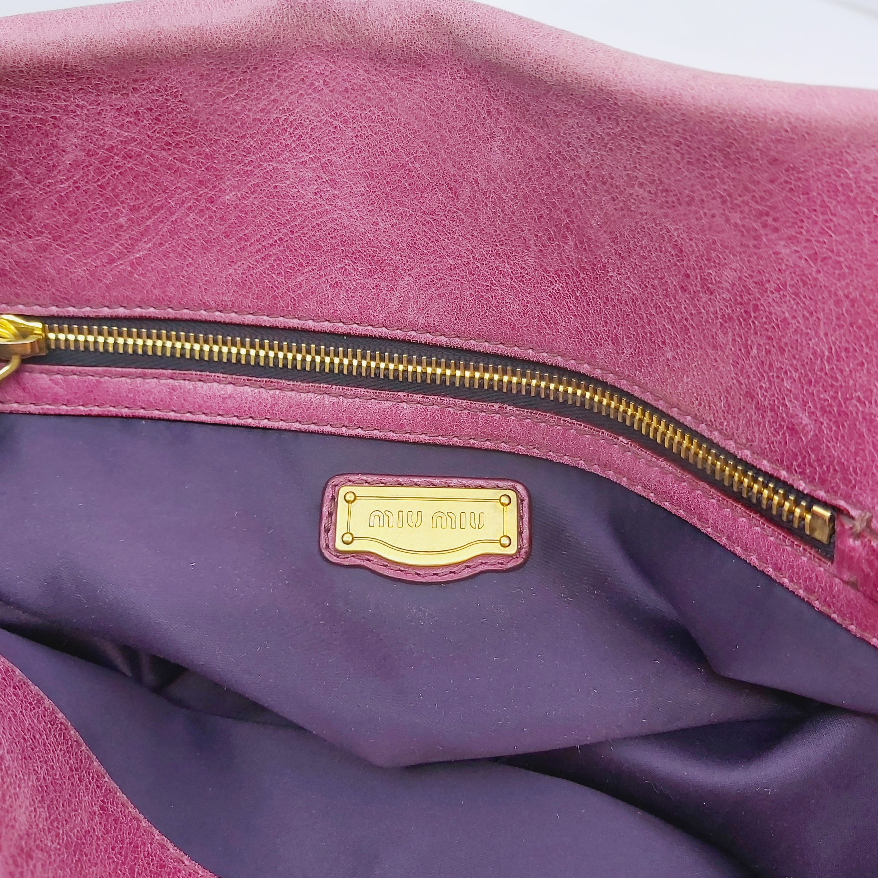 Handtasche Miu Miu Vitello Lux , Beerenton