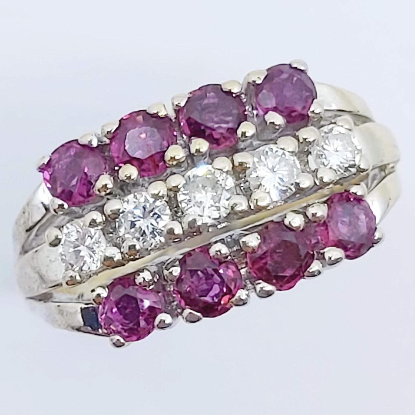 Ring 585/- mit Rubine und Brillanten, Größe: 54, 5,24g