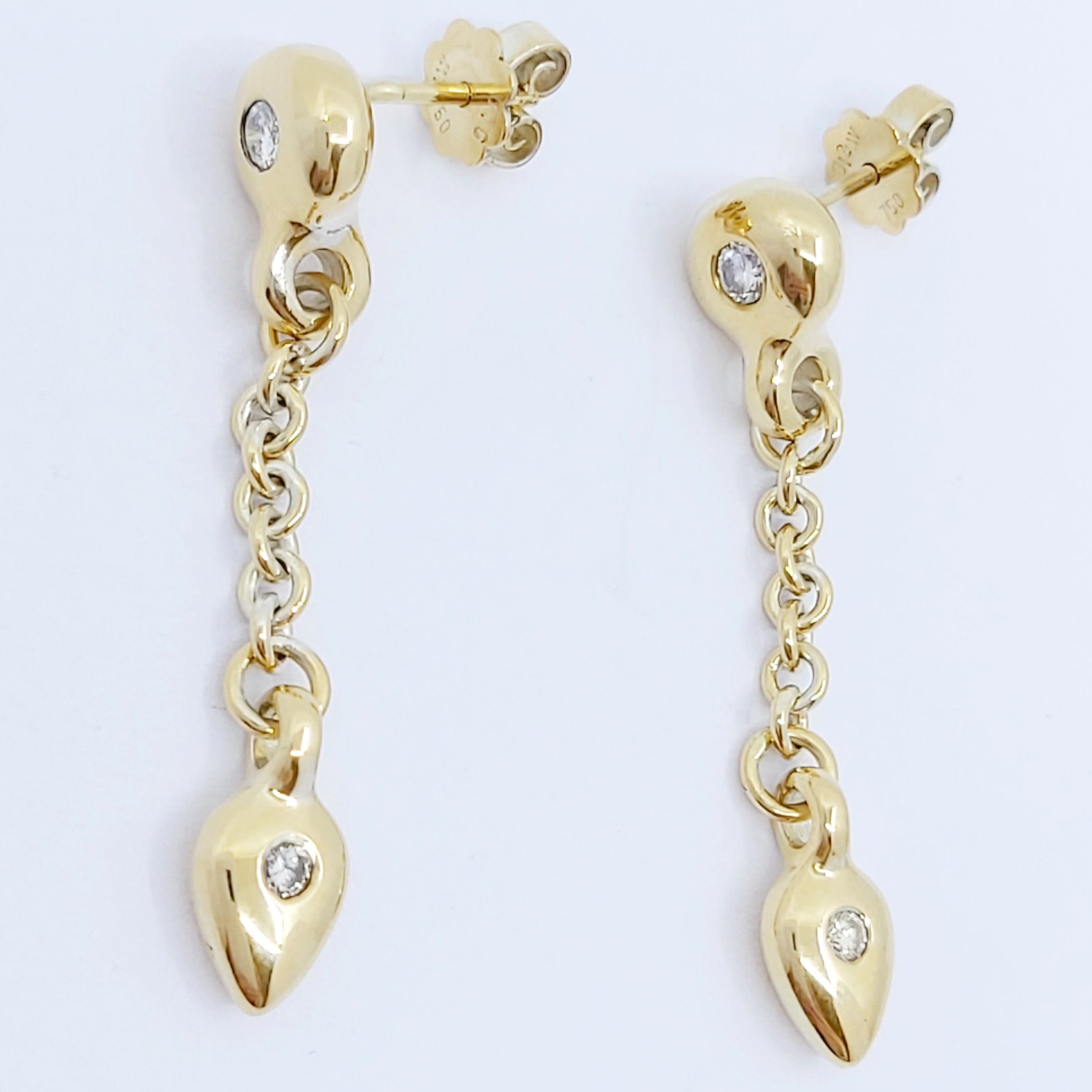 Ohrhänger 750/- mit Brillanten, 11,660g