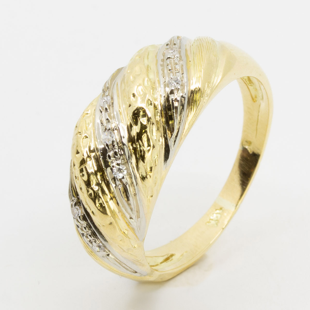 1 Ring 750/- mit Diamanten, Größe: 54, 4,25 g