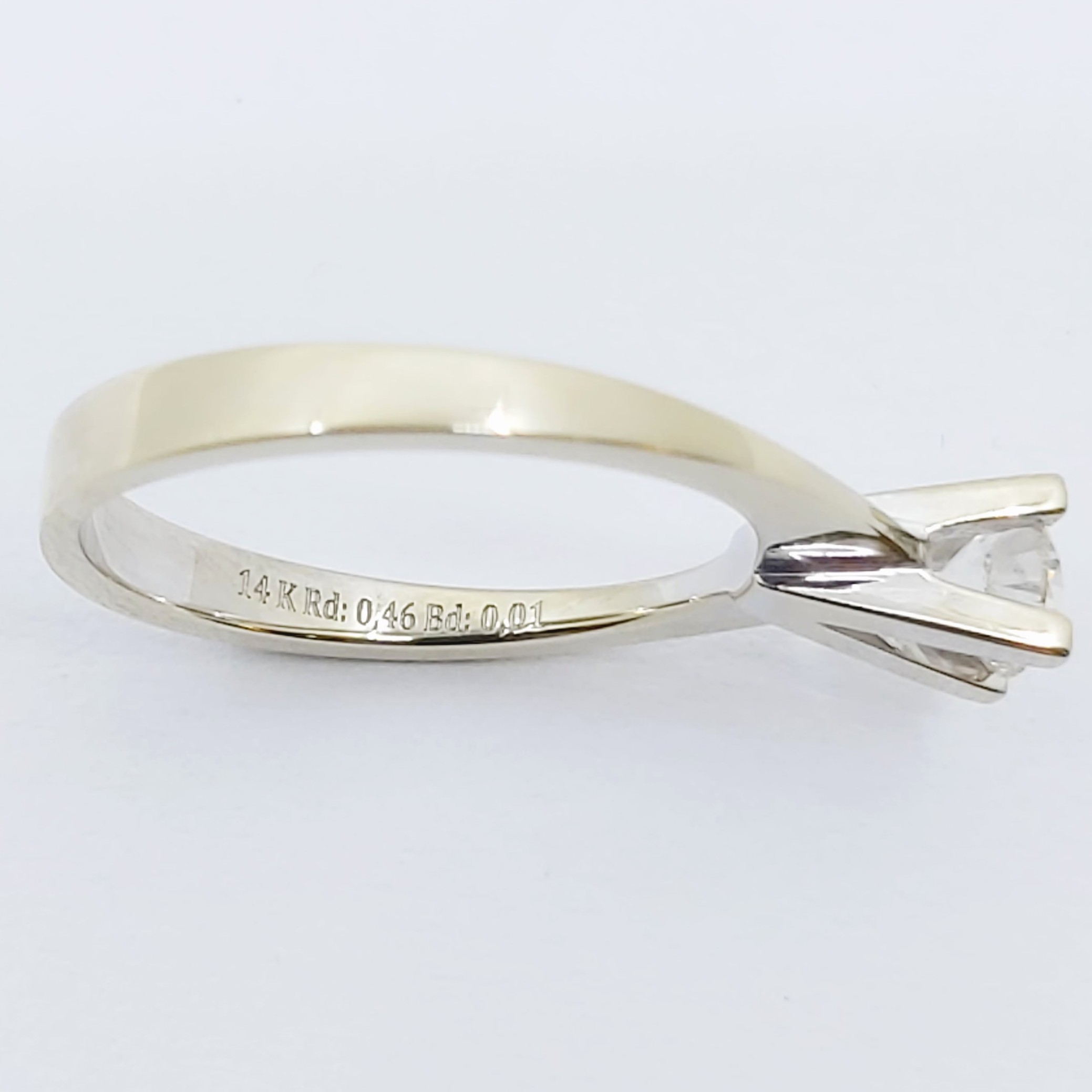 Ring 585/- mit einem Brillant, Größe: 53,5, 3,470g