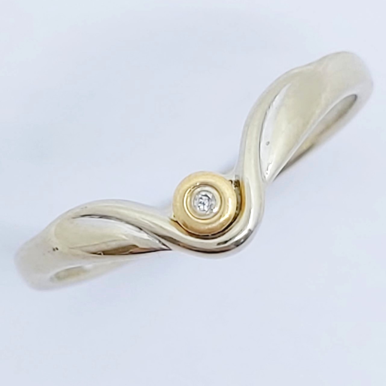 Ring 585/- mit einem Diamant, Größe: 54, 1,84g