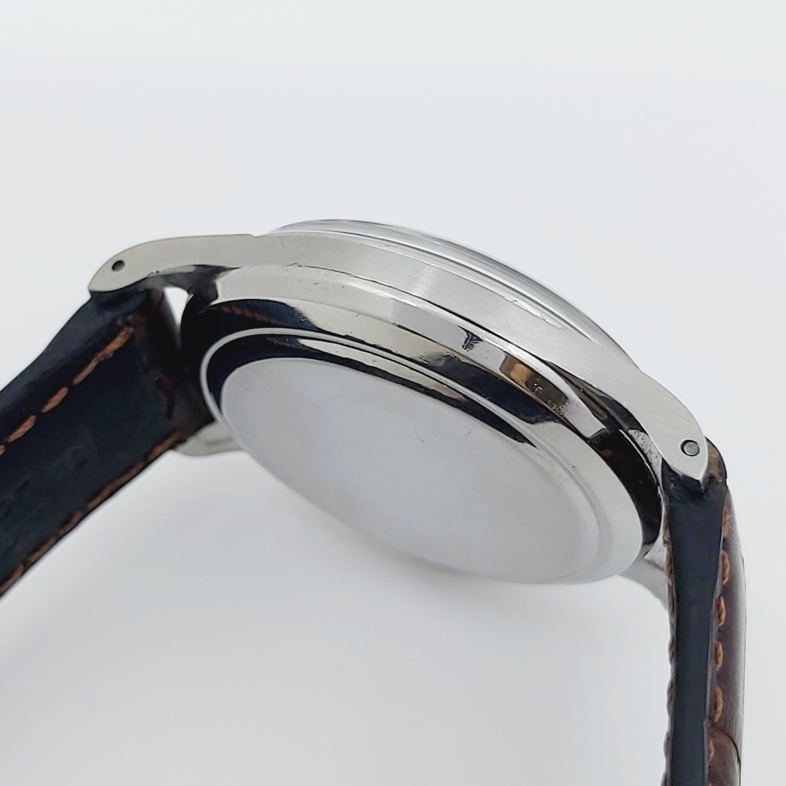 Herrenuhr Stahl IWC, Handaufzug, Lederband neu