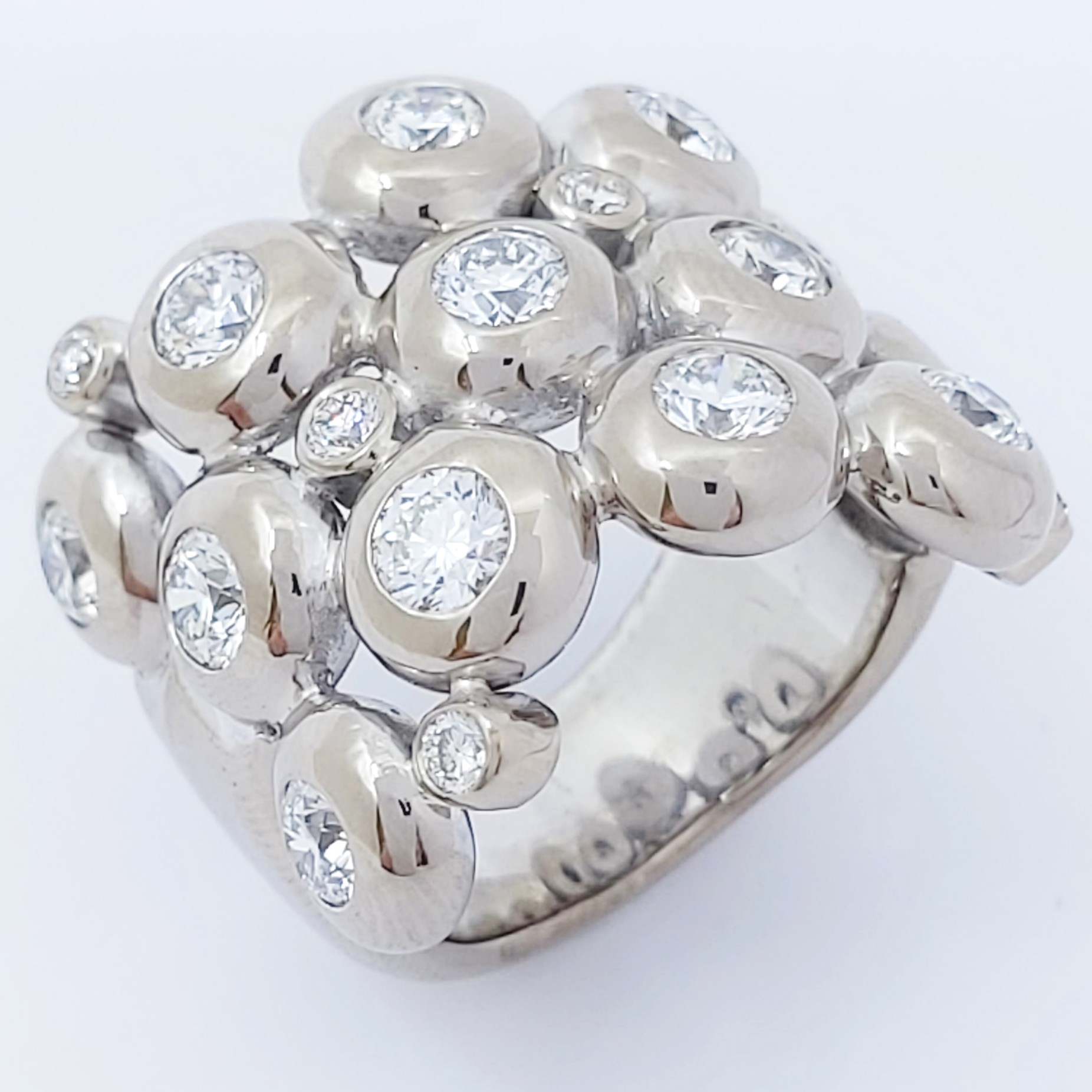 Ring 750/- mit Brillanten, Größe: 58, 36,46g