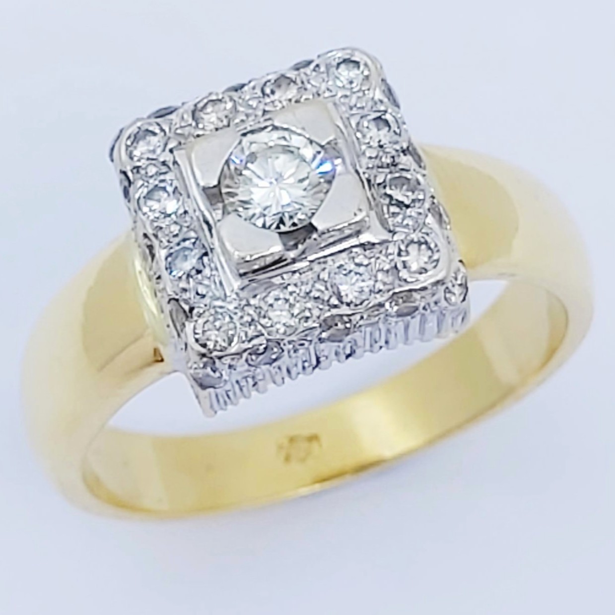 Ring 750/- mit Briilanten, Größe: 58, 8,66g
