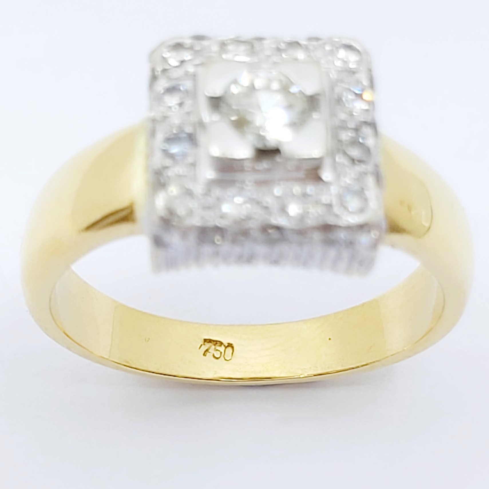 Ring 750/- mit Briilanten, Größe: 58, 8,66g