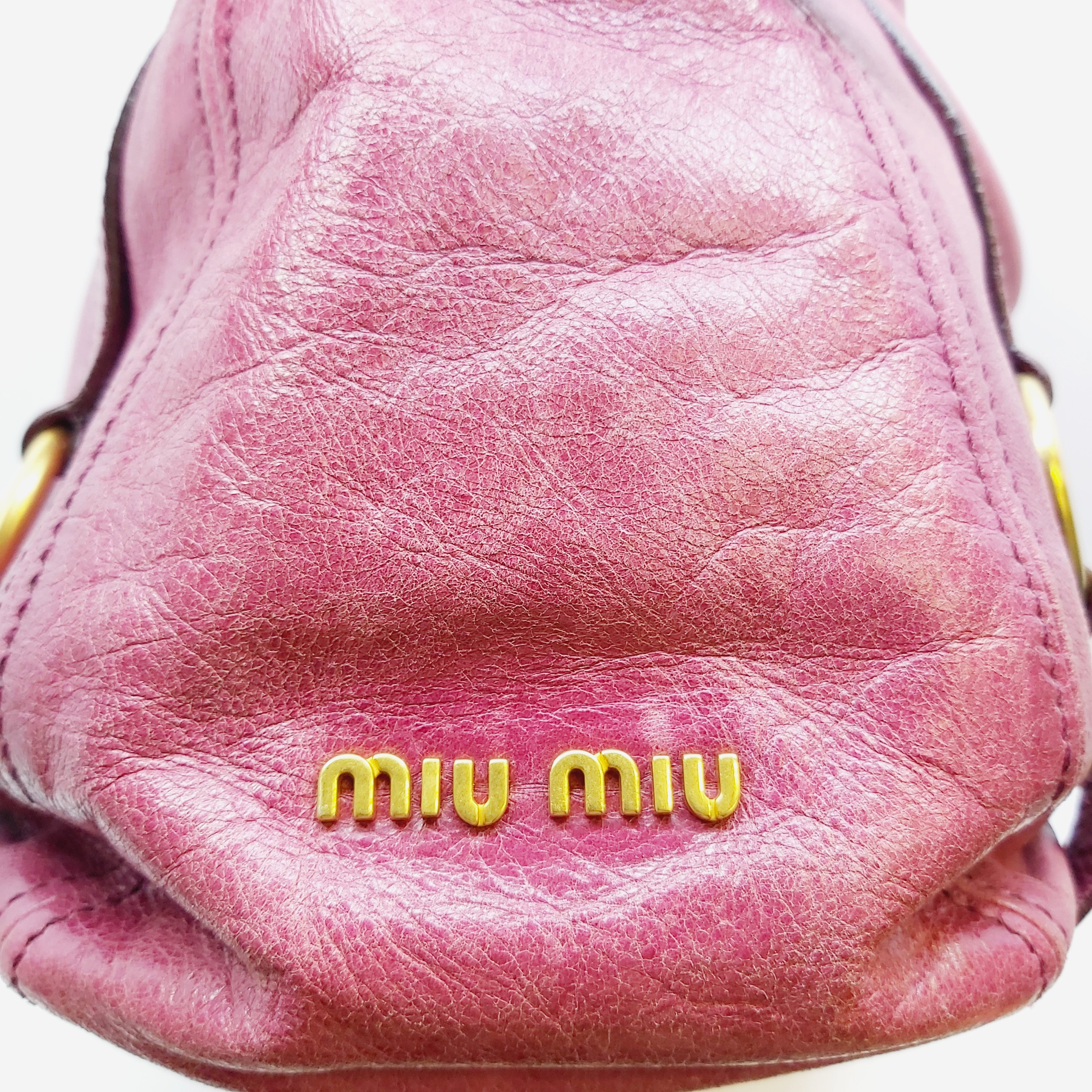 Handtasche Miu Miu Vitello Lux , Beerenton