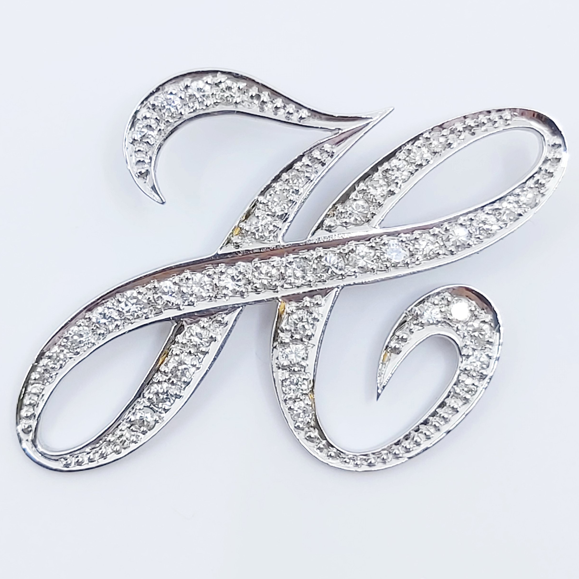 Anhänger 585/-, "H" mit Brillanten, 4,03g