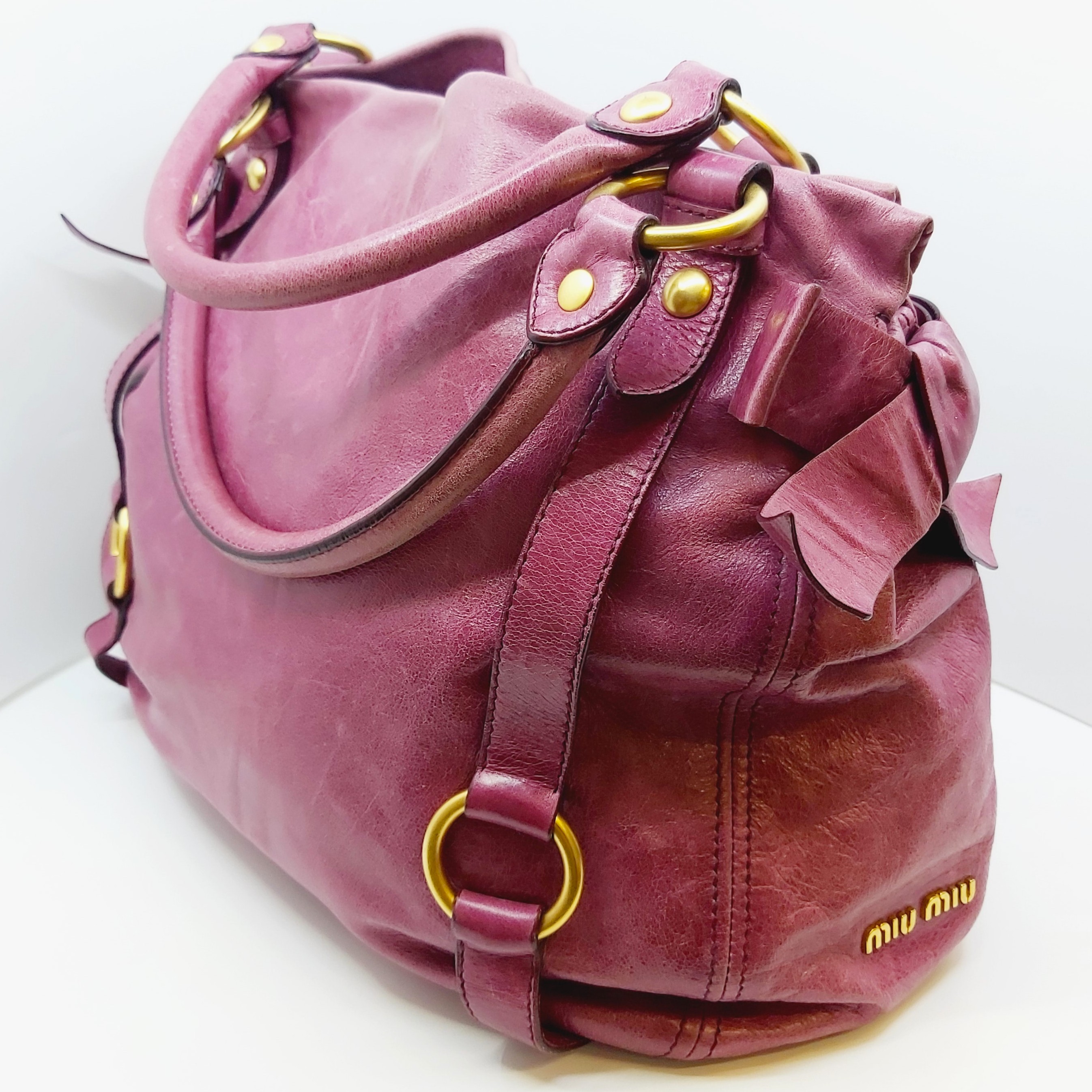 Handtasche Miu Miu Vitello Lux , Beerenton