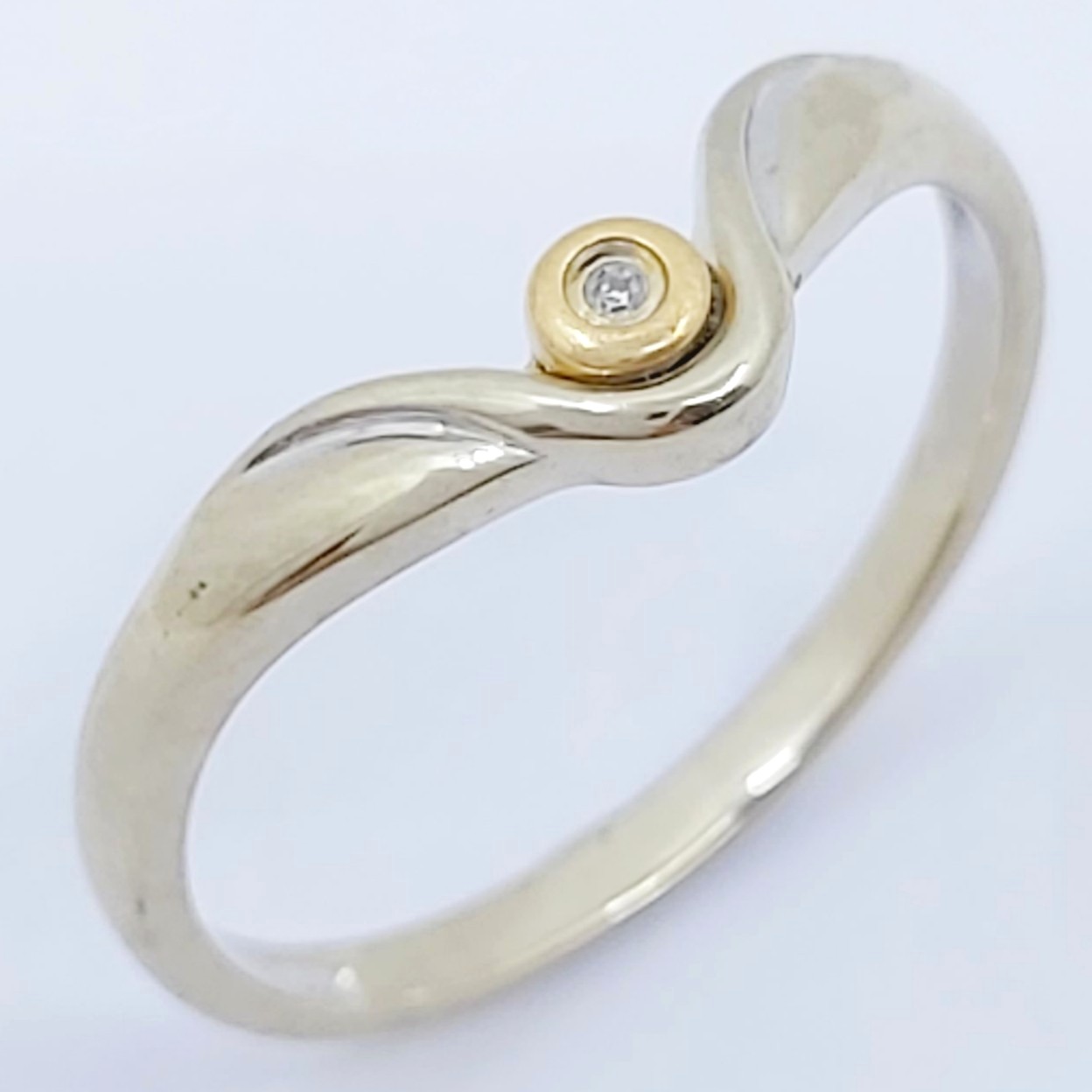 Ring 585/- mit einem Diamant, Größe: 54, 1,84g