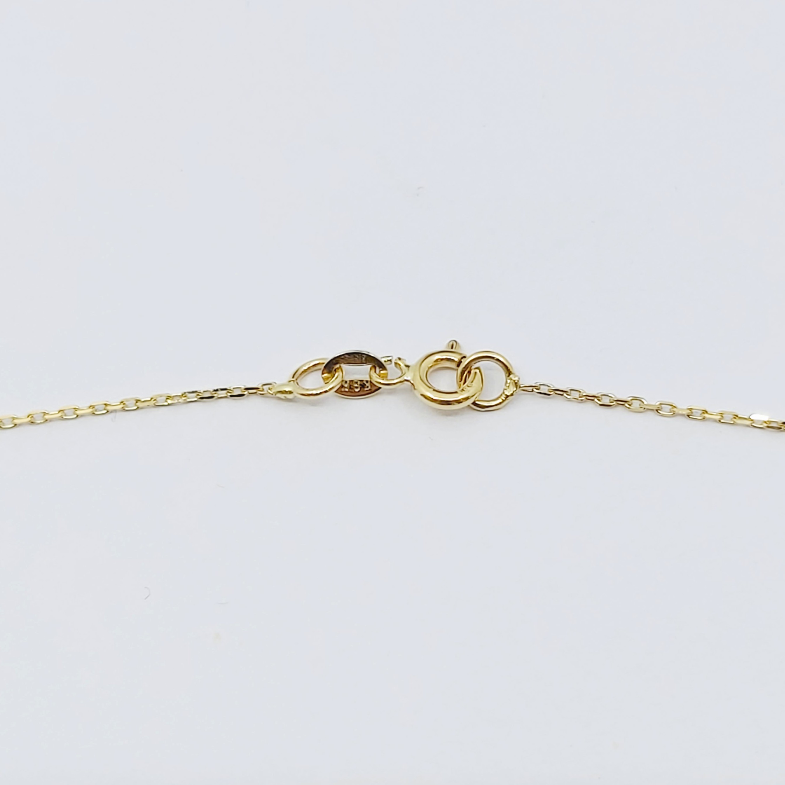 Halskette 585/- mit weißen Steinen, Länge: 44,5cm, 2,74g
