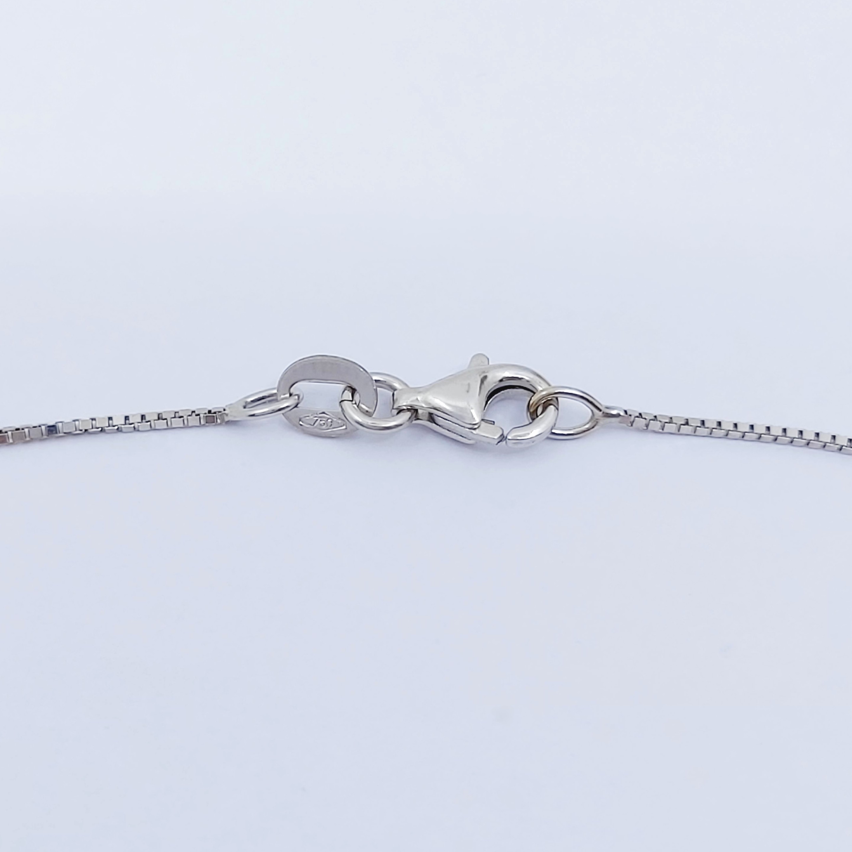 Halskette 750/- mit farbigen Steinen, Länge: 42cm, 4,14g