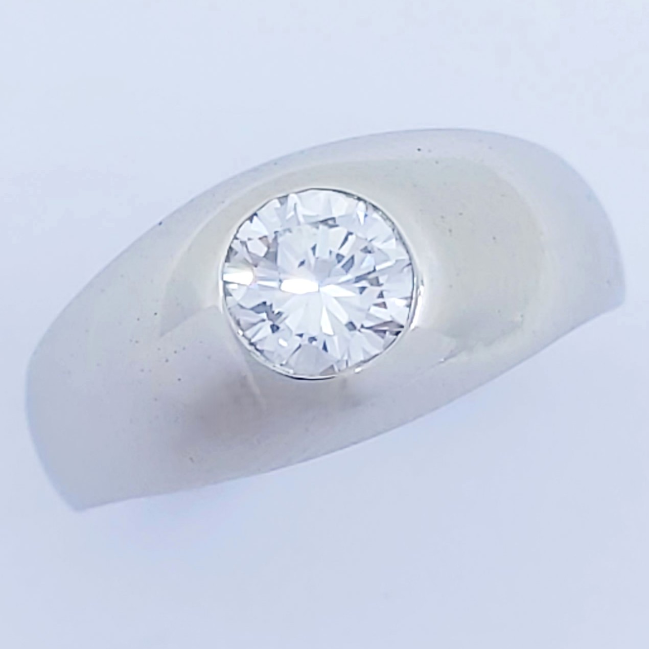 Ring 585/- mit einem Brillant, Größe: 59, 8,5g