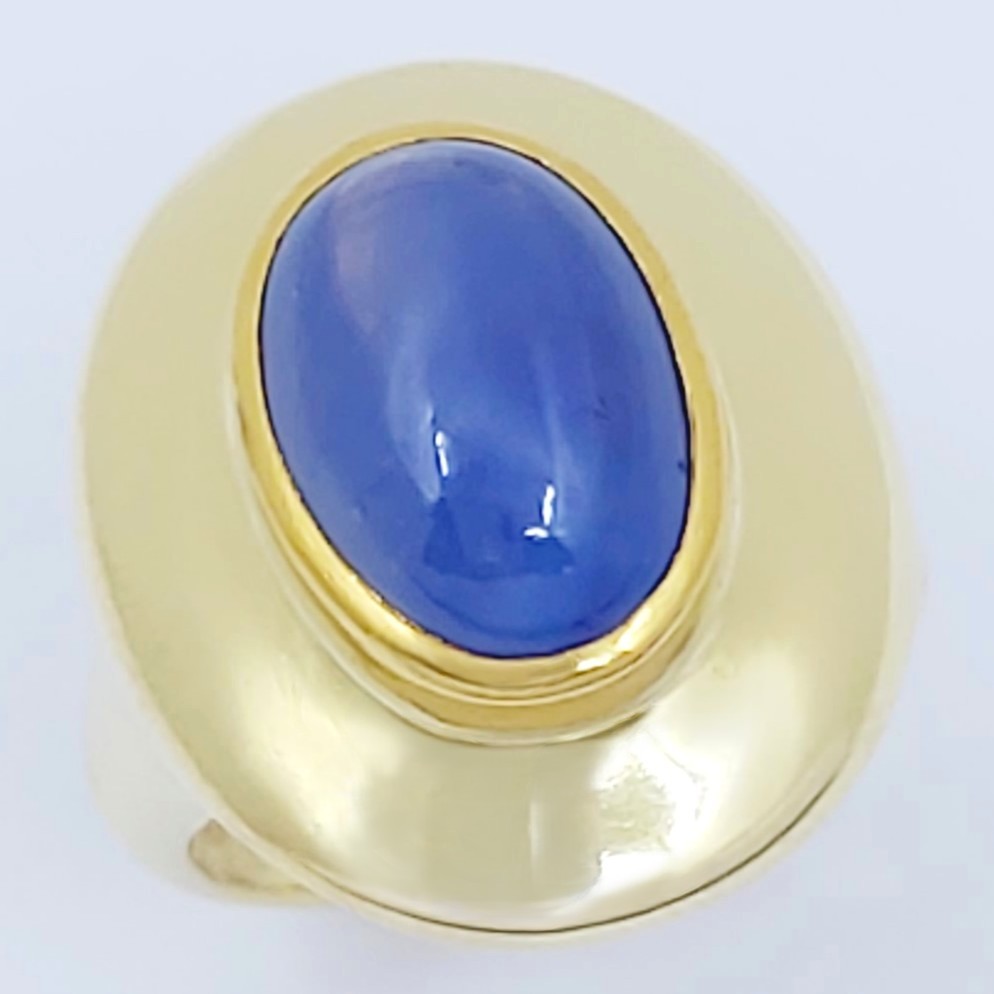 Ring 585/- mit einem Saphir, Größe: 49, 10,77g