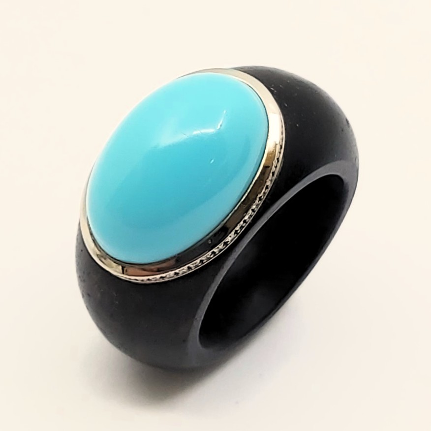 Design-Ring aus hochwertigem Materialmix Größe: 56,5, 9,4g