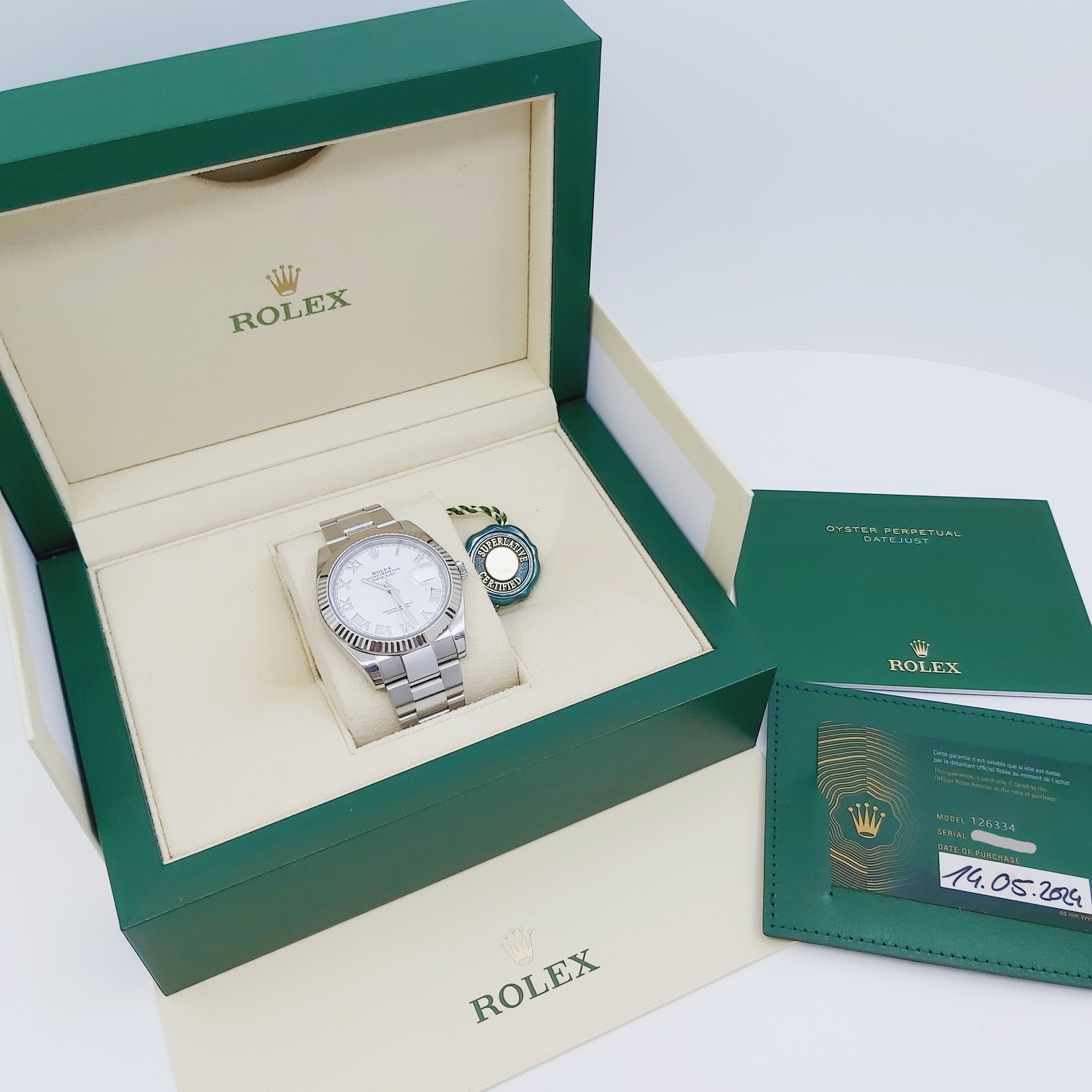 Rolex Datejust 41 Ref.126334 mit Original-Box und Papiere Stahl/Gold