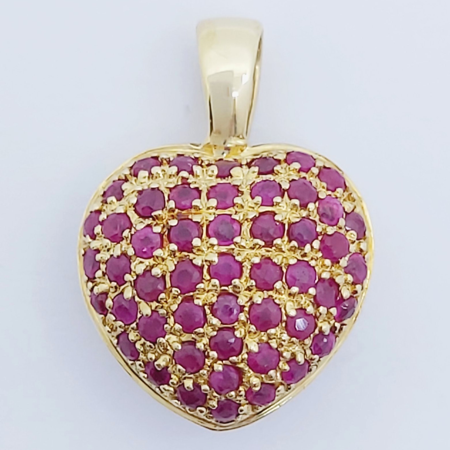 Anhänger 750/- "Herz" mit Diamanten und Rubine, 5,60g