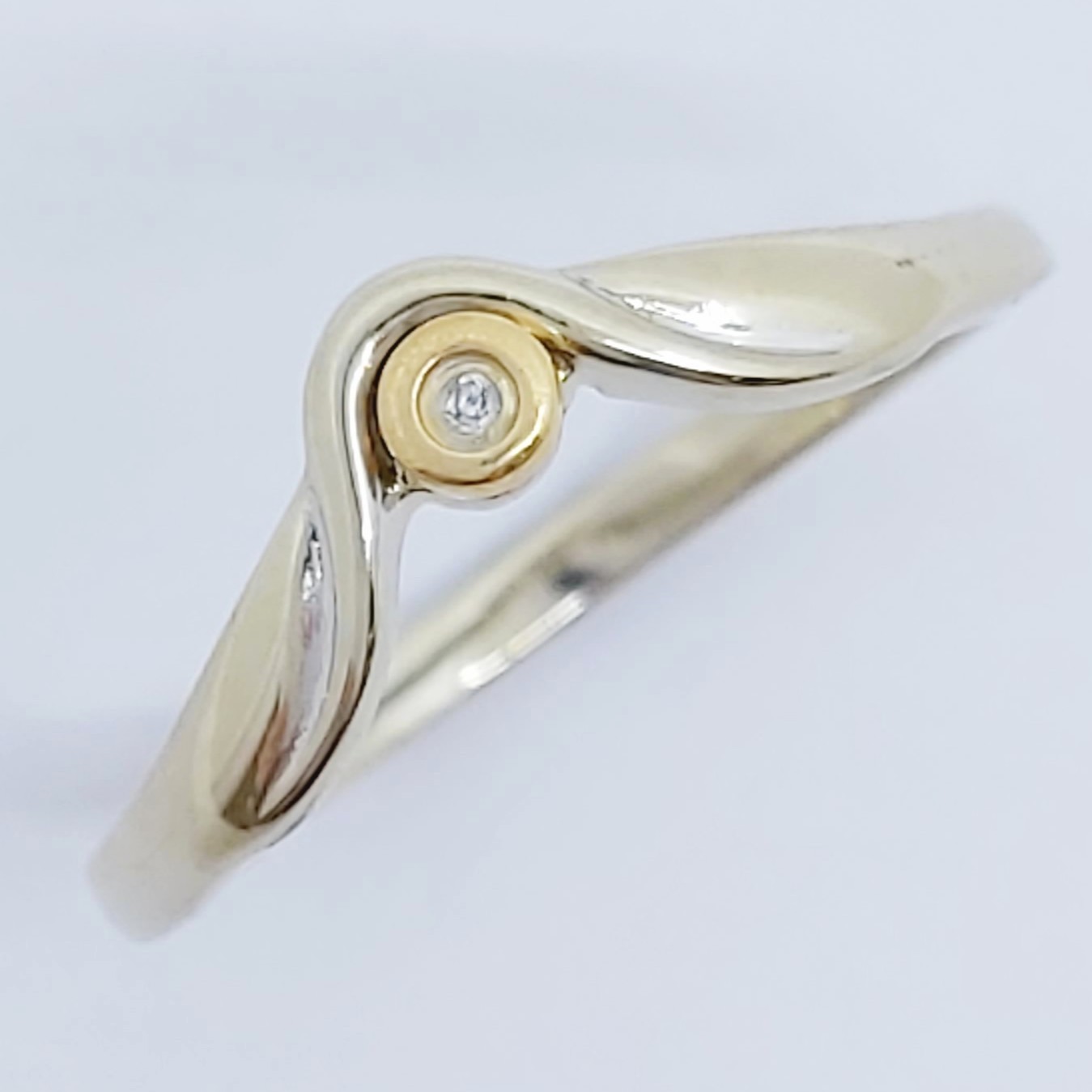 Ring 585/- mit einem Diamant, Größe: 54, 1,84g