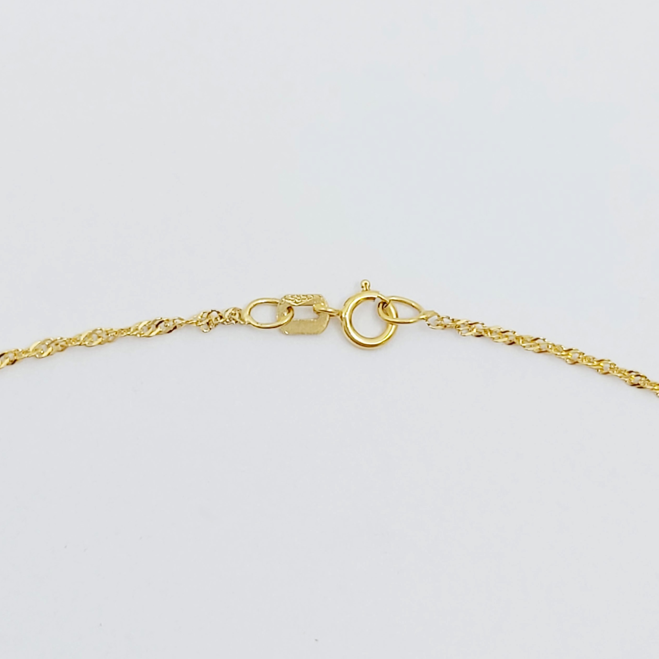 Halskette 585/-, Länge: 45 cm mit Kreuzanhänger 585/- mit weißen Steinen, 1,620g