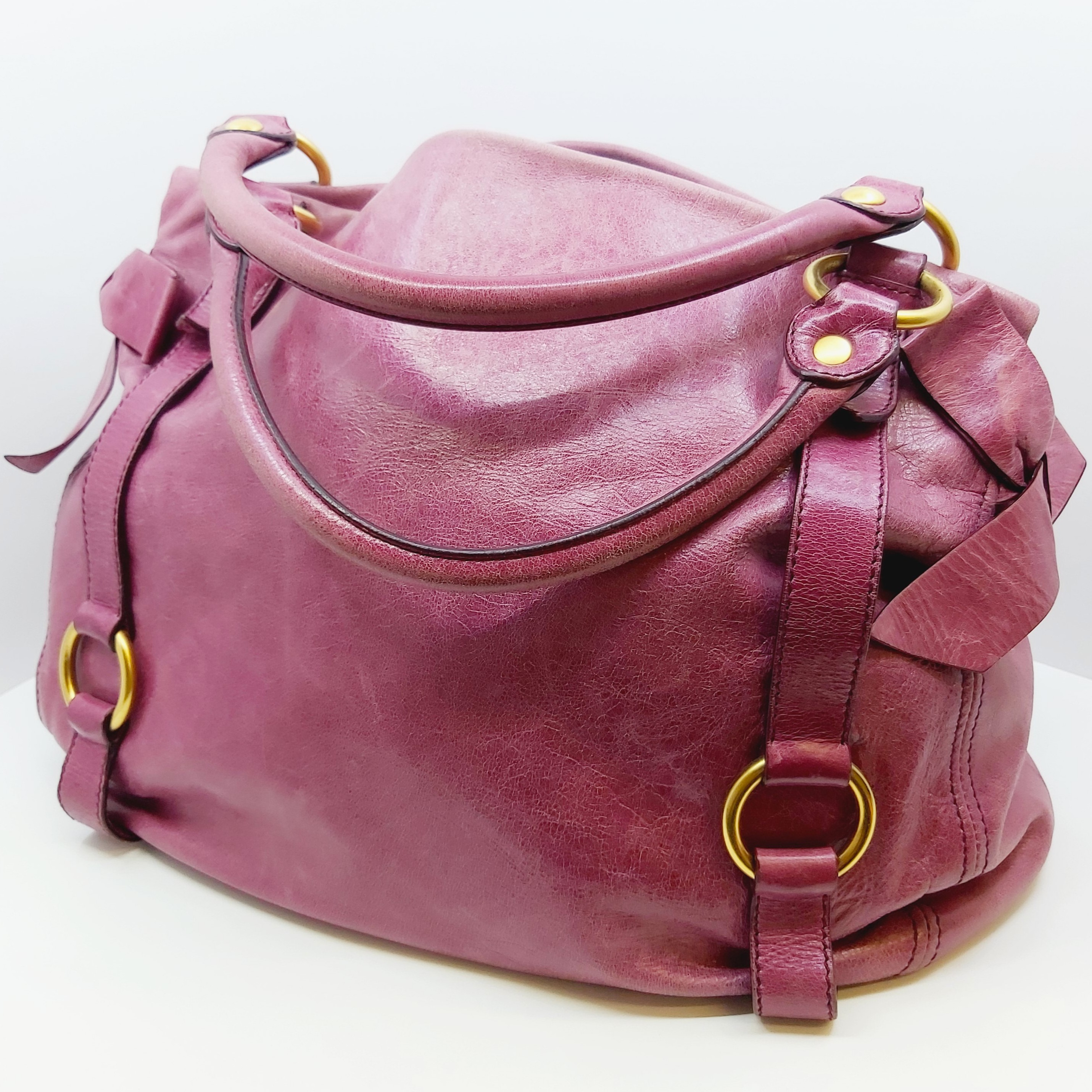Handtasche Miu Miu Vitello Lux , Beerenton