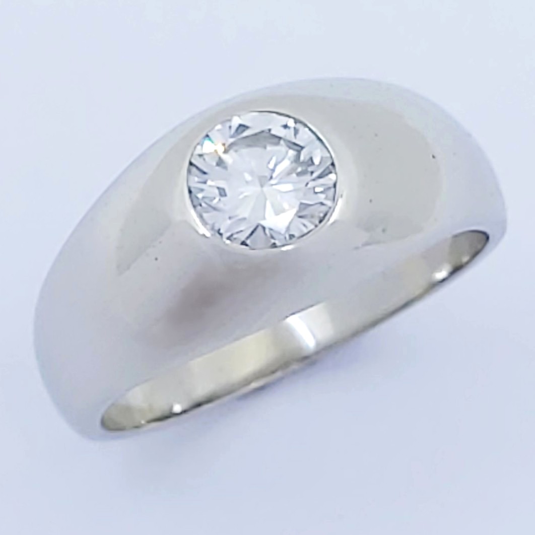 Ring 585/- mit einem Brillant, Größe: 59, 8,5g