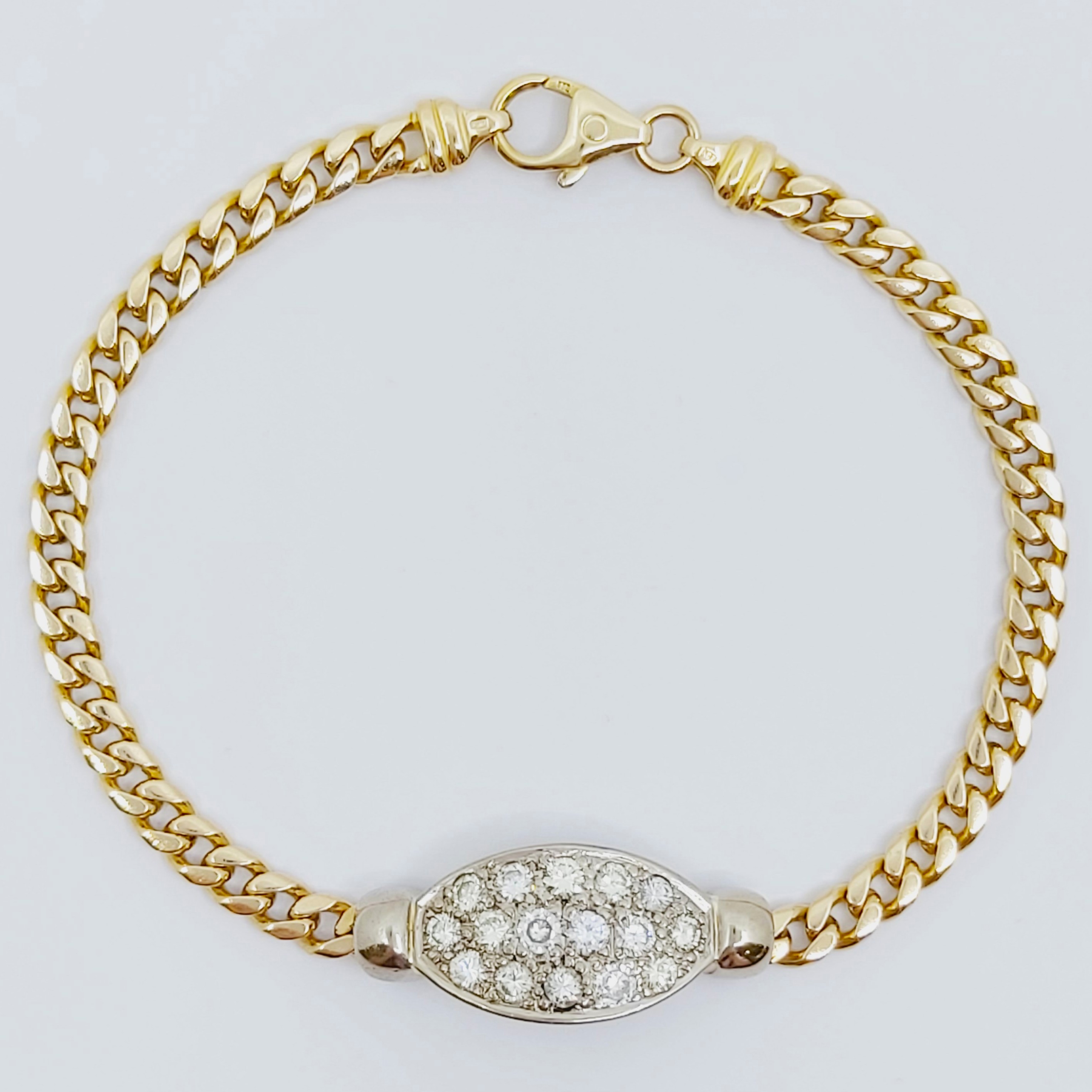Armband 585/- mit Brillanten, Länge: 20,5 cm, 17,59g