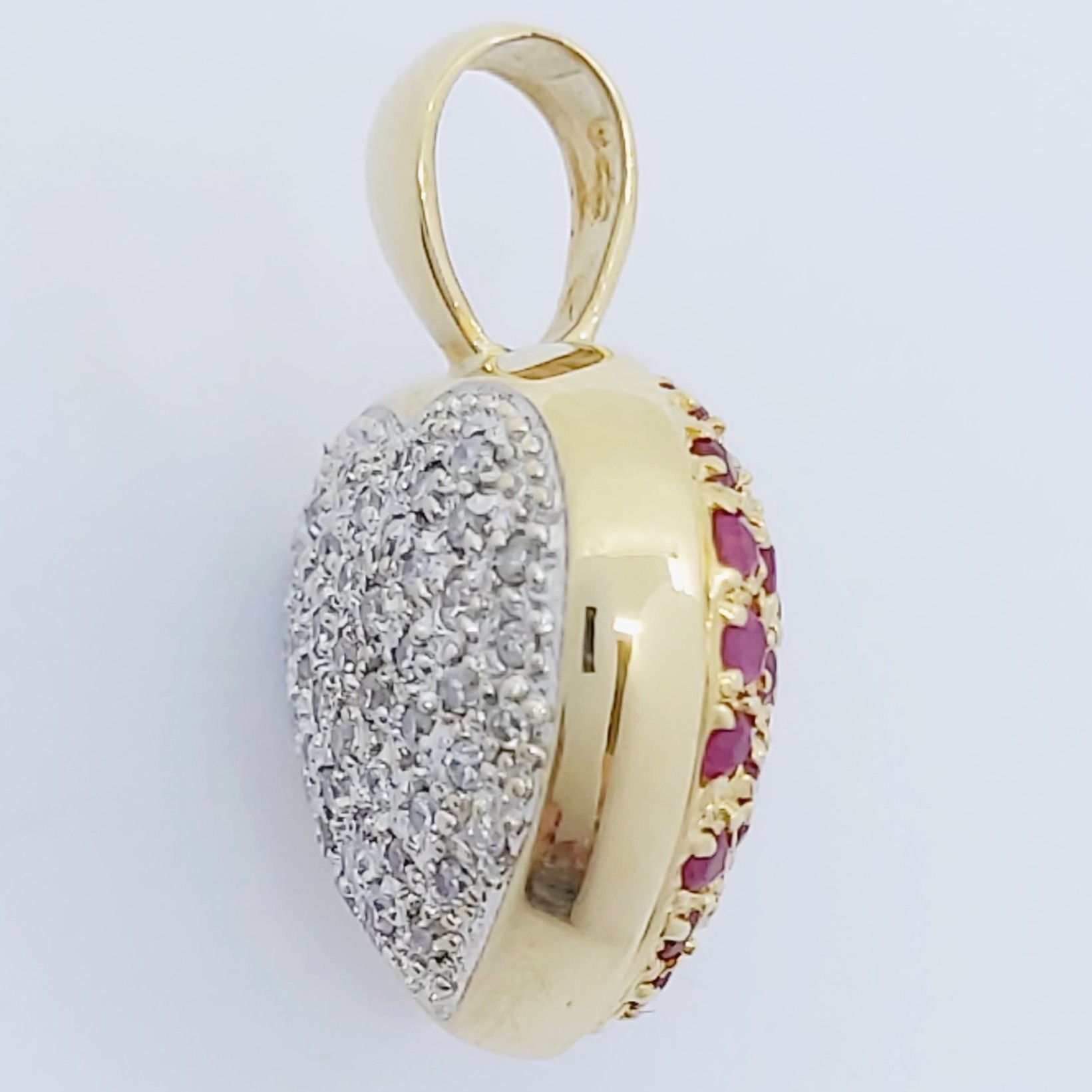Anhänger 750/- "Herz" mit Diamanten und Rubine, 5,60g