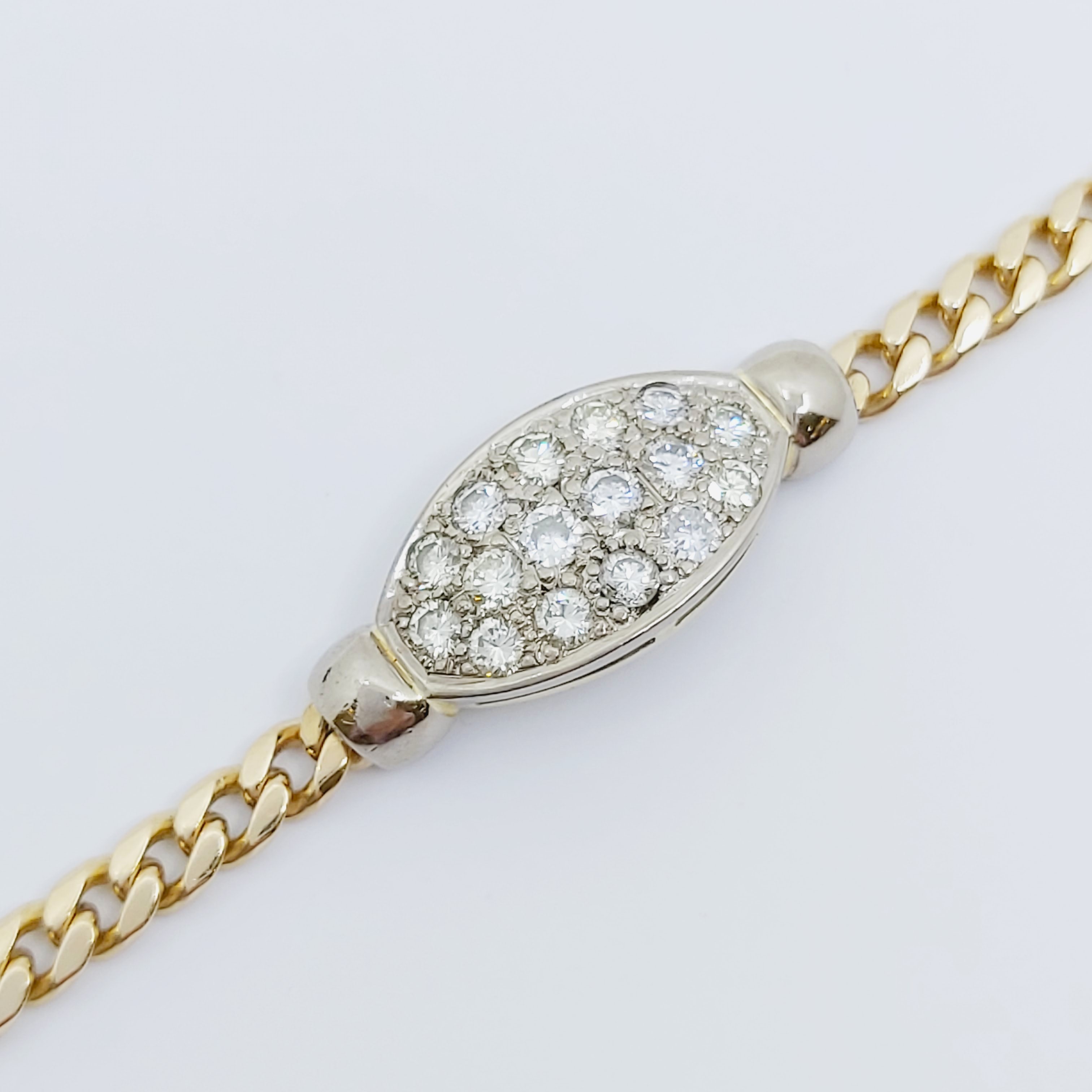 Armband 585/- mit Brillanten, Länge: 20,5 cm, 17,59g