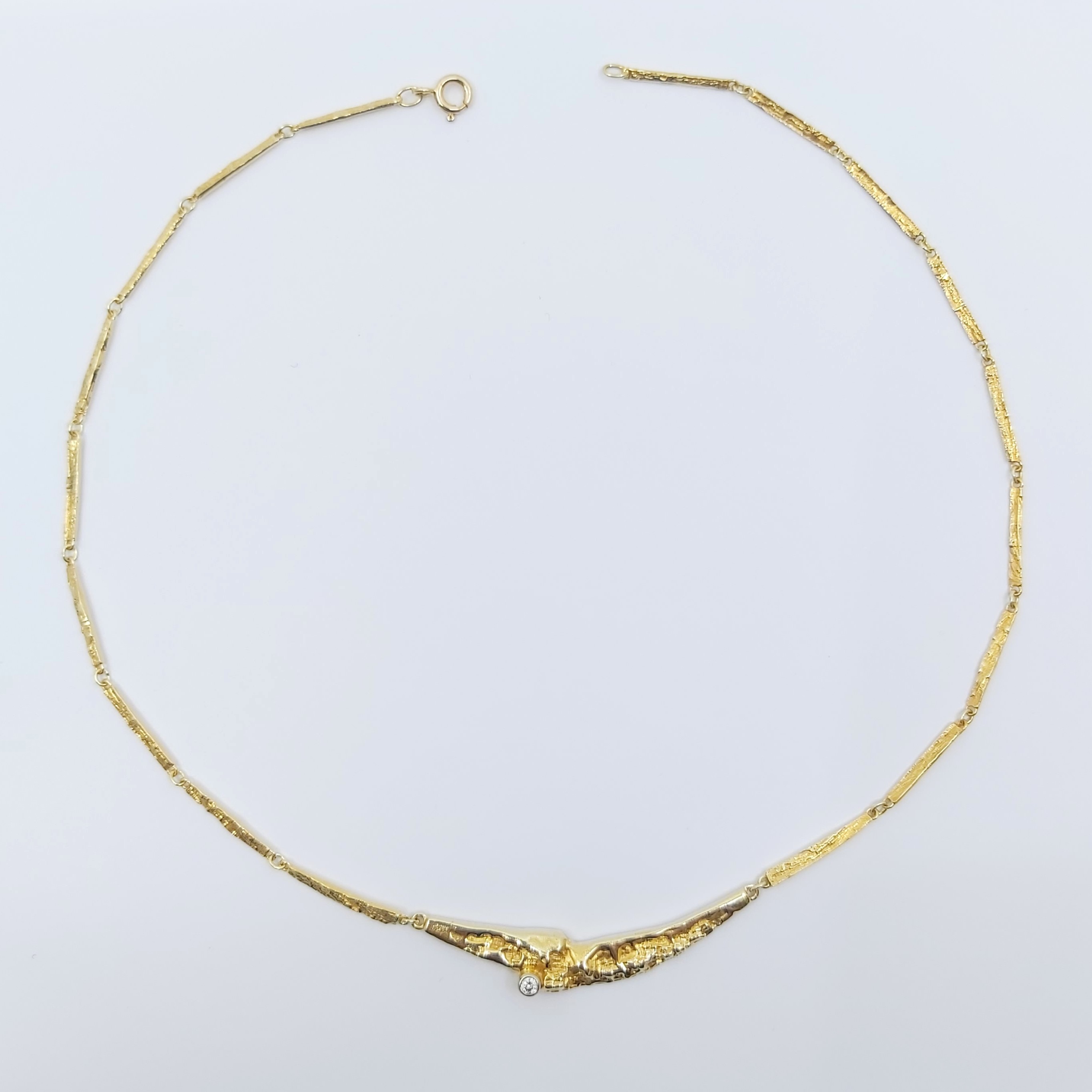 Collier 585/- ein Brillant, Länge: 41cm,
