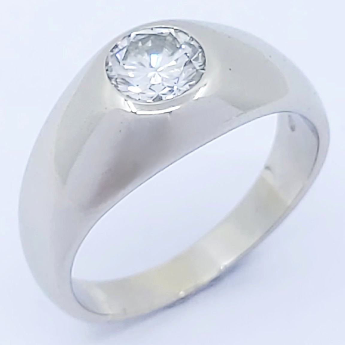 Ring 585/- mit einem Brillant, Größe: 59, 8,5g