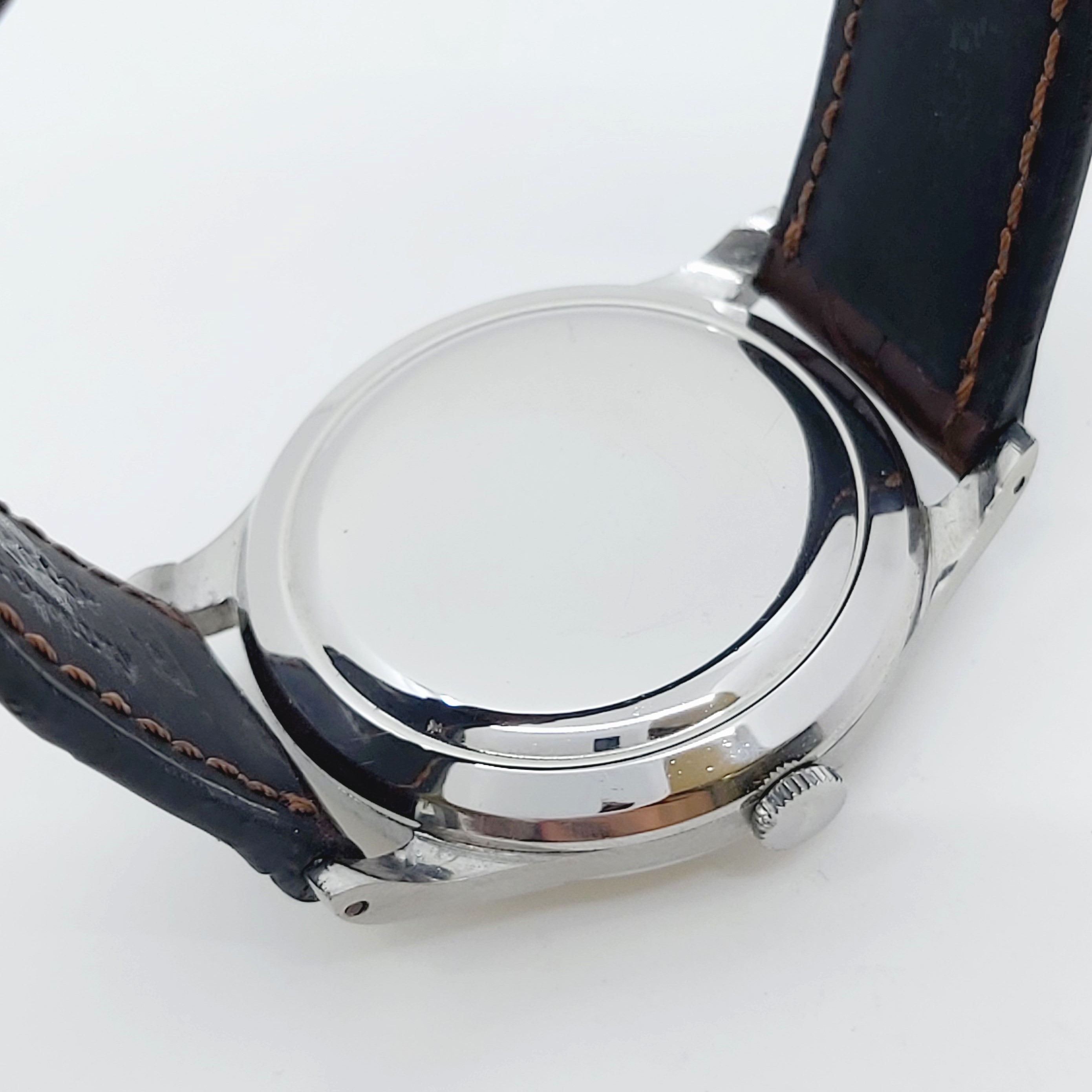 Herrenuhr Stahl IWC, Handaufzug, Lederband neu