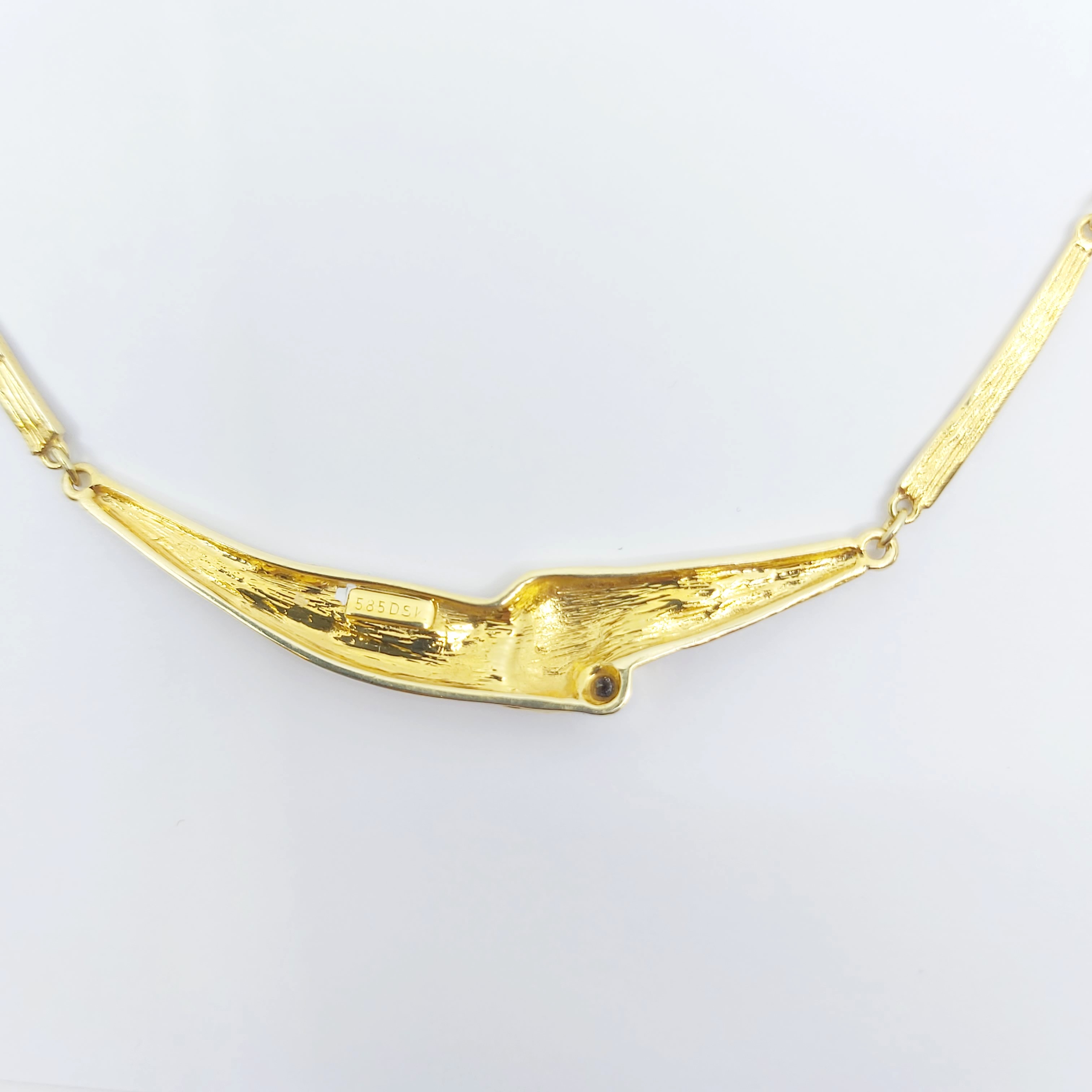 Collier 585/- ein Brillant, Länge: 41cm,