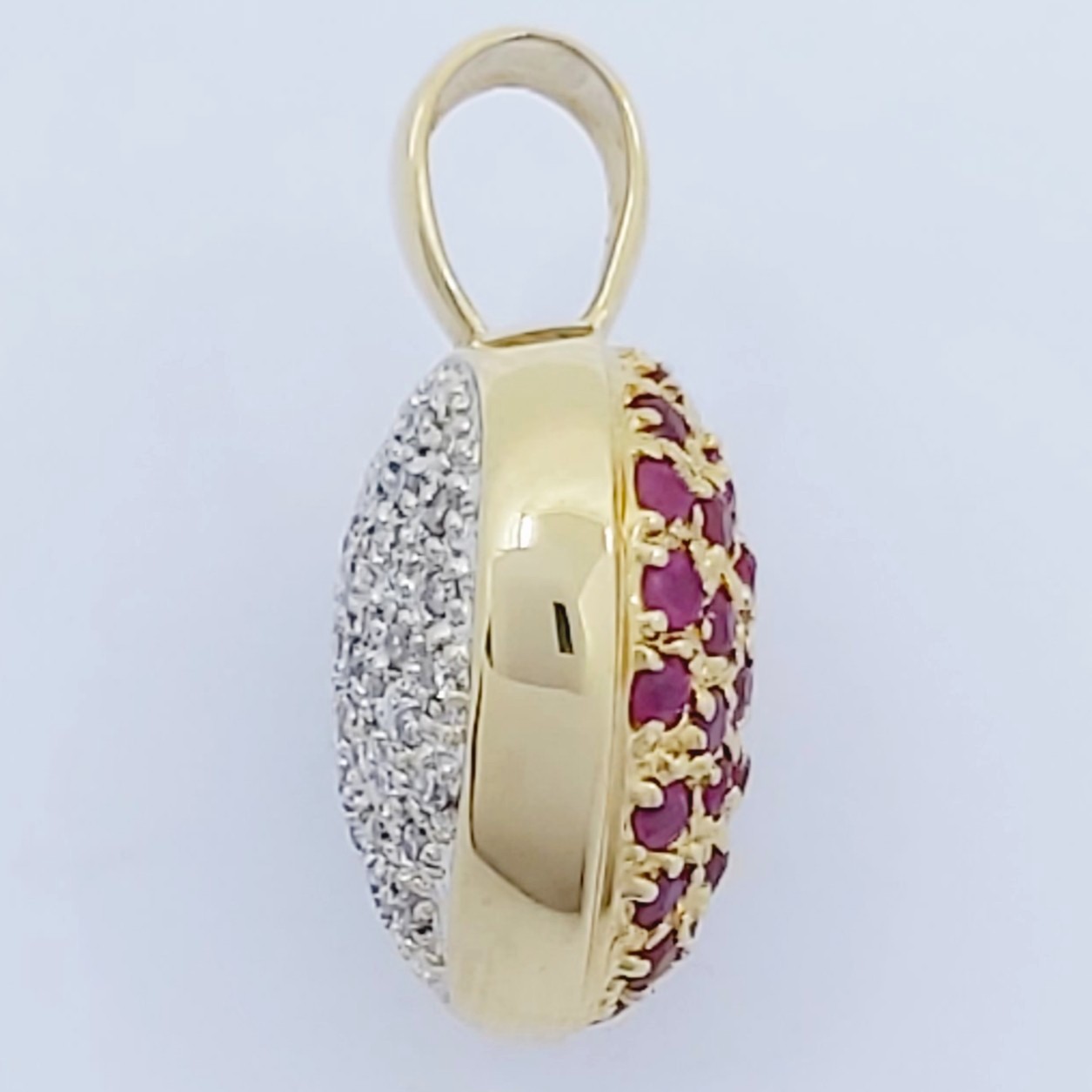 Anhänger 750/- "Herz" mit Diamanten und Rubine, 5,60g