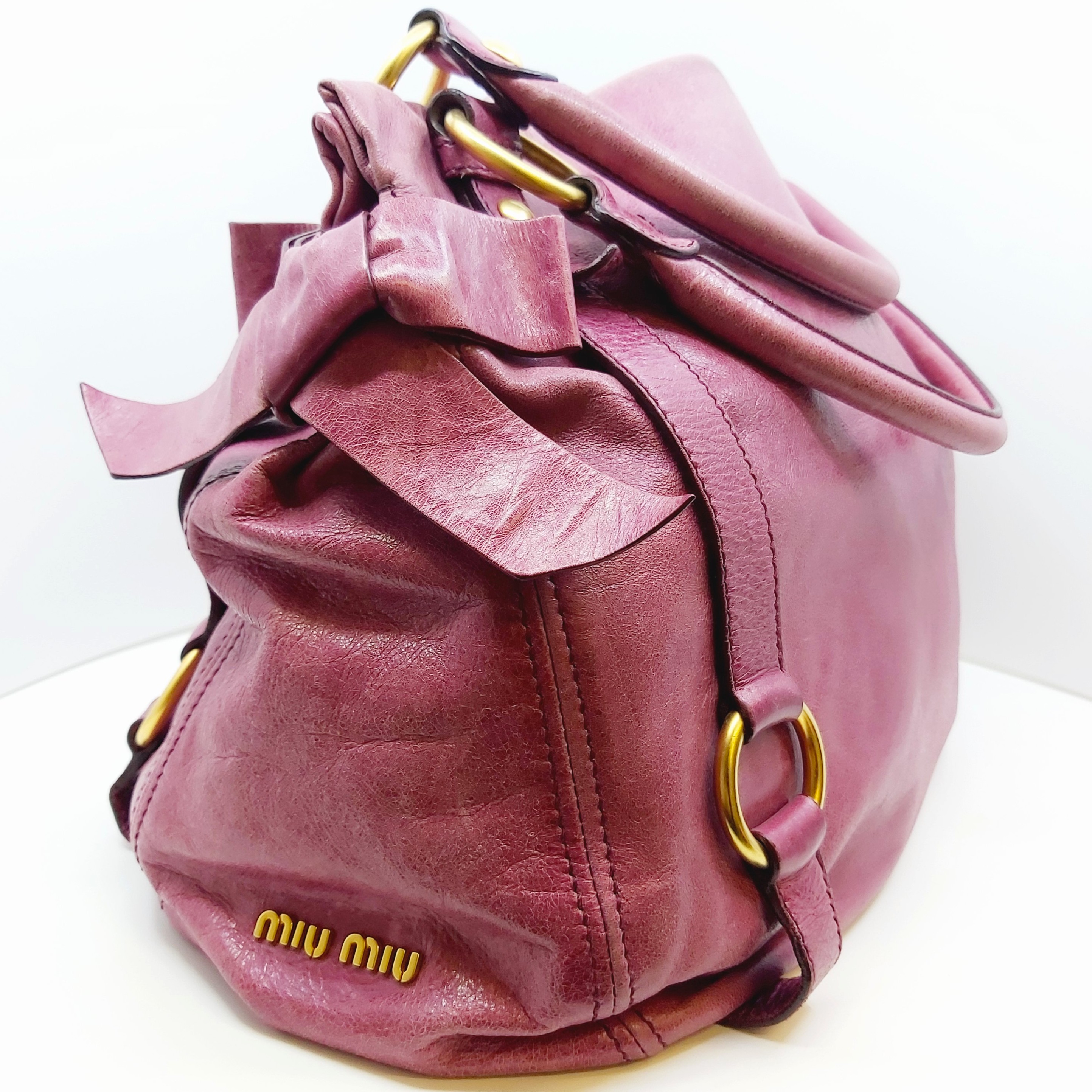Handtasche Miu Miu Vitello Lux , Beerenton
