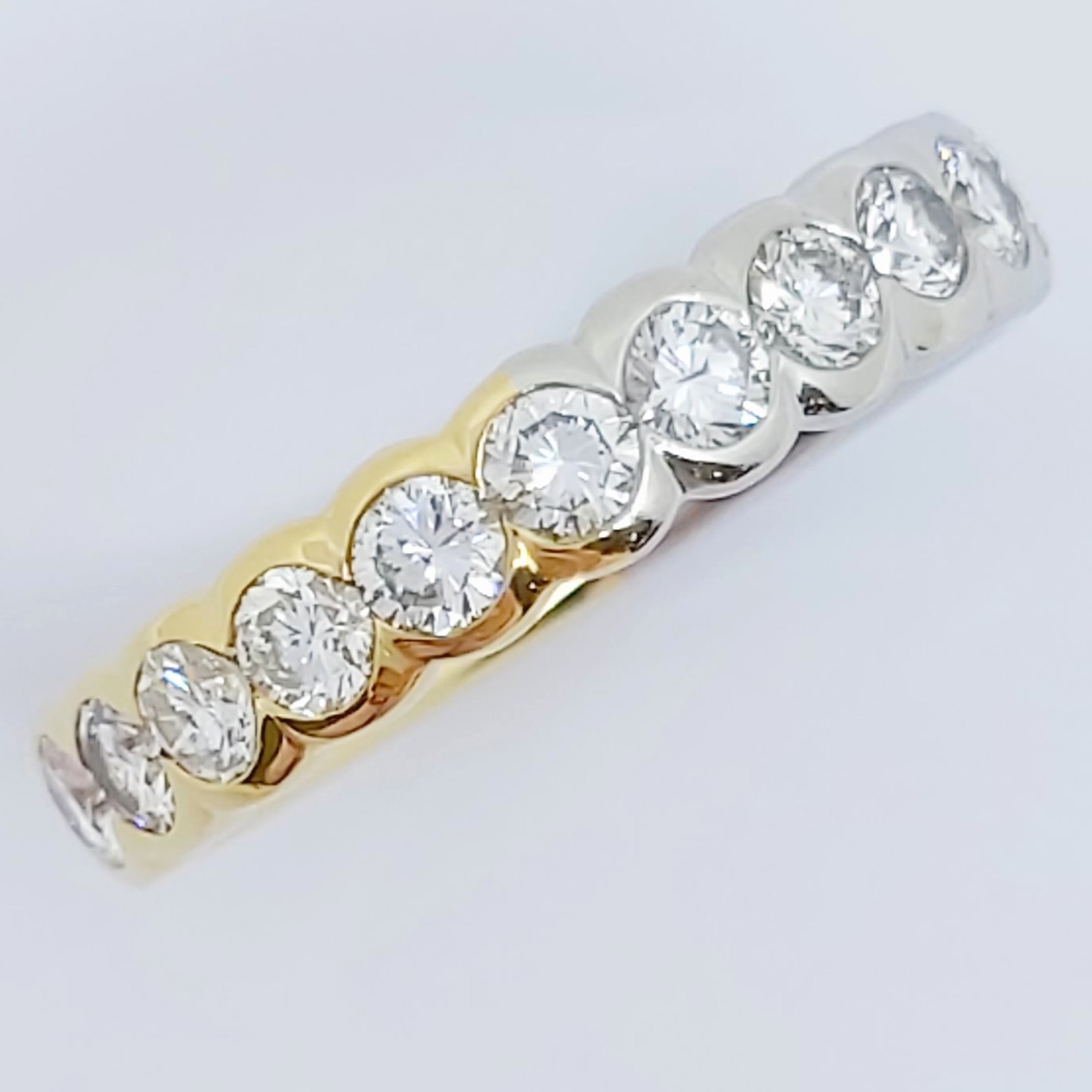 Ring 750/-, 950/- Platin mit Brillanten, Größe: 56, 7,6g