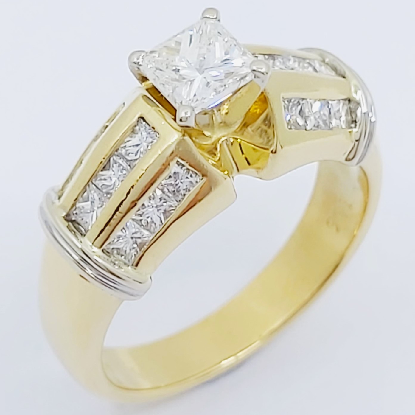 Ring 750/- mit Diamanten, Größe: 54, 7,54g